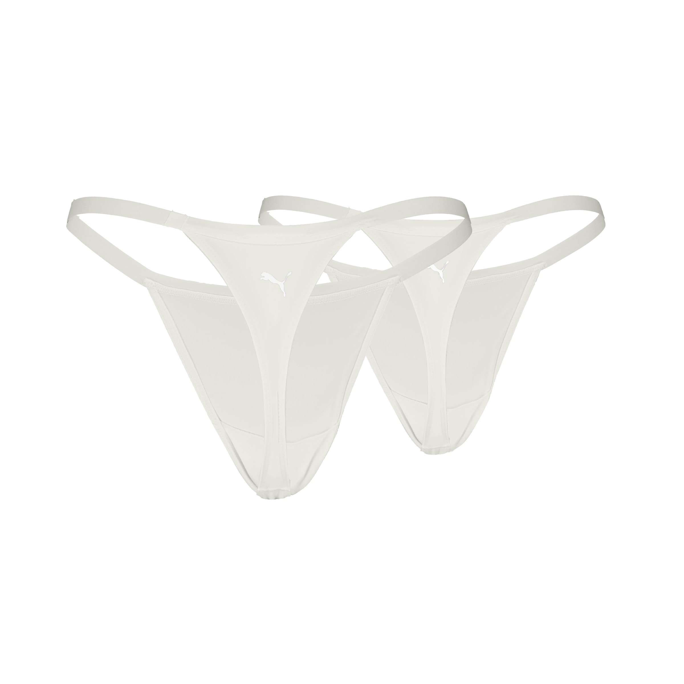PUMA String »PUMA WOMEN MICROFIBER TANGA STRINGS« 2er Pack,  mit elastischem Bund, Logodruck hinten, Mid-Rise Design