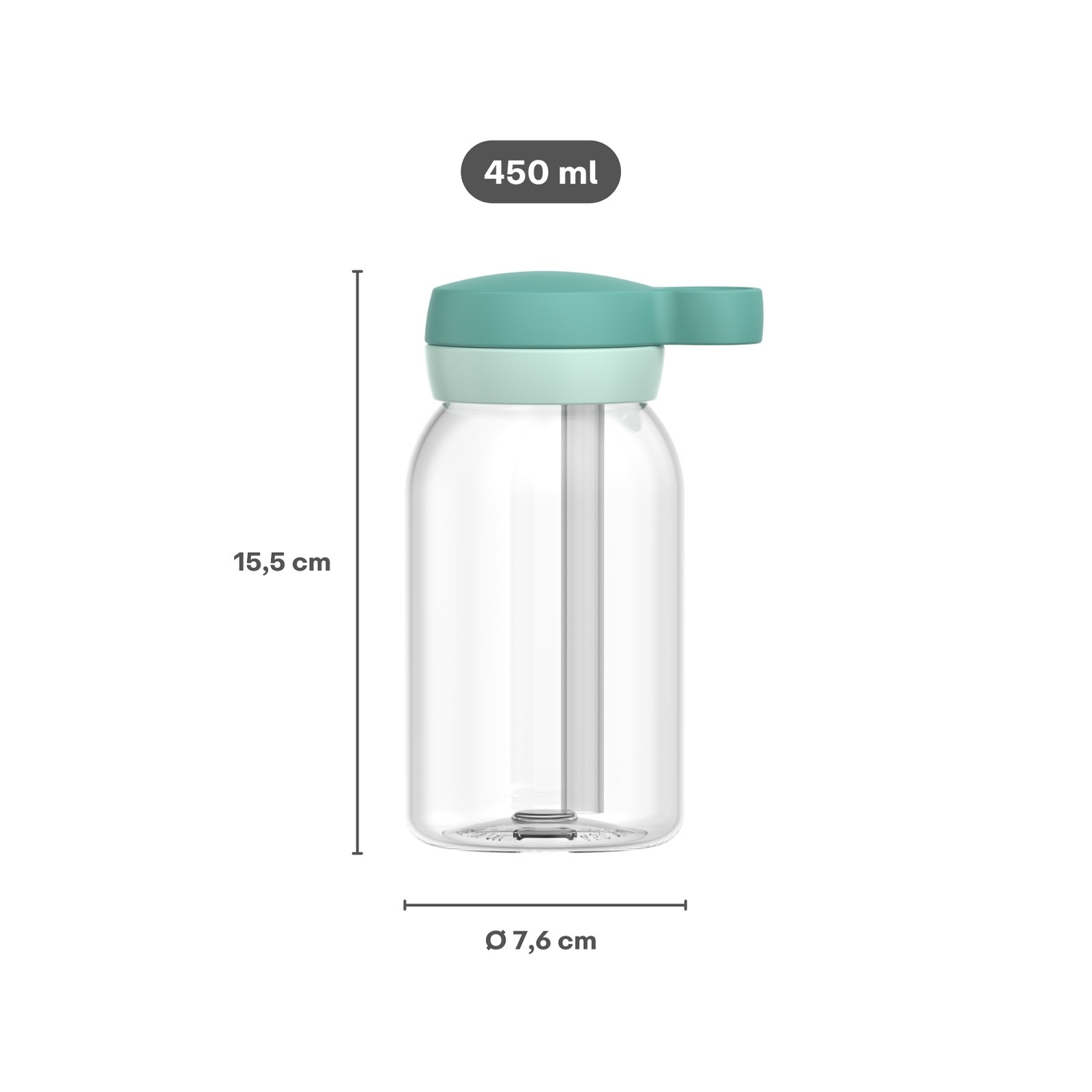 Mepal Trinkflasche »Trinkflasche mit Trinkhalm Campus 450 ml« Spülmaschinengeeignet