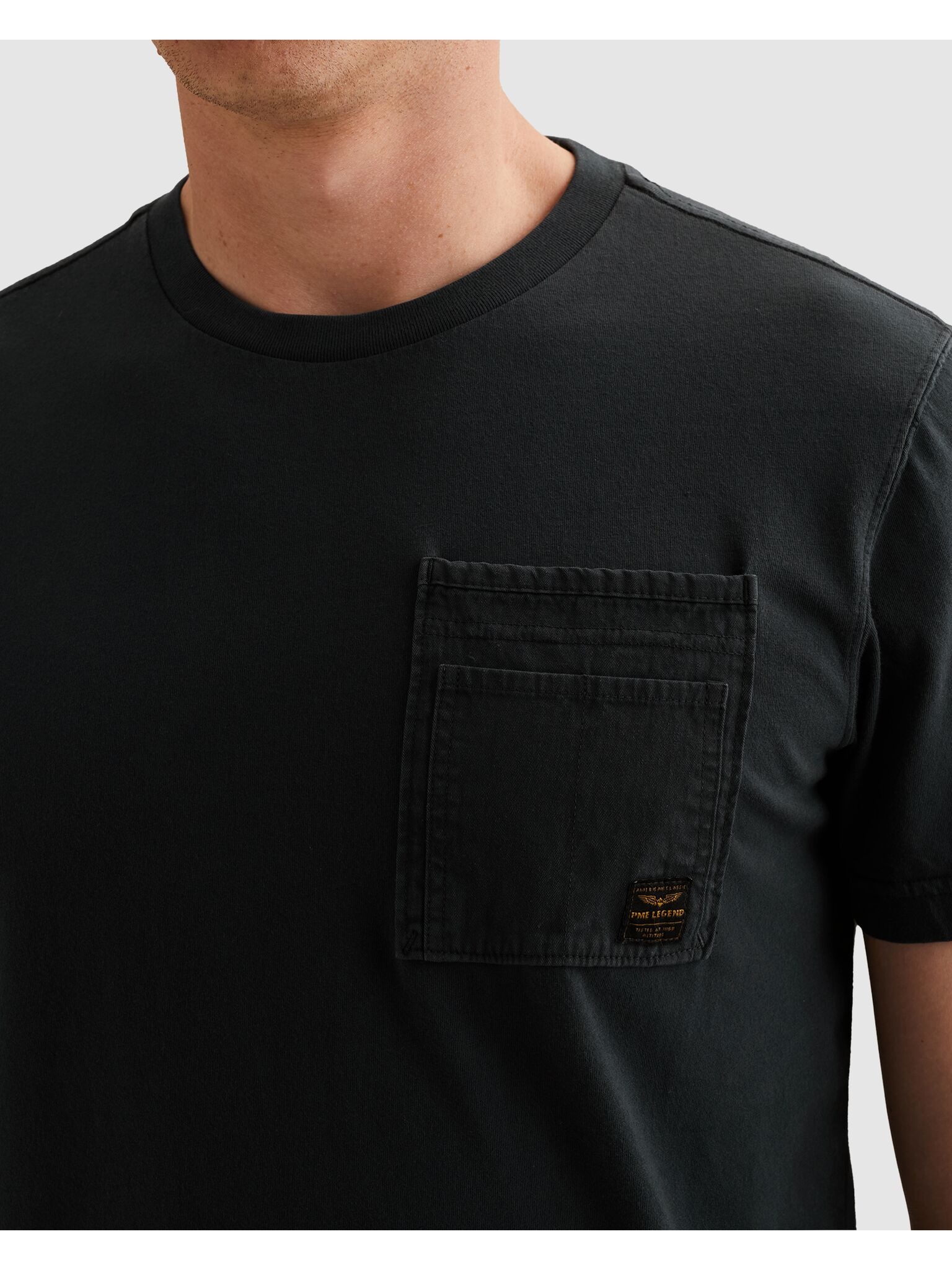 PME LEGEND T-Shirt »Short sleeve r-neck single jersey gd« mit Logo Stickerei