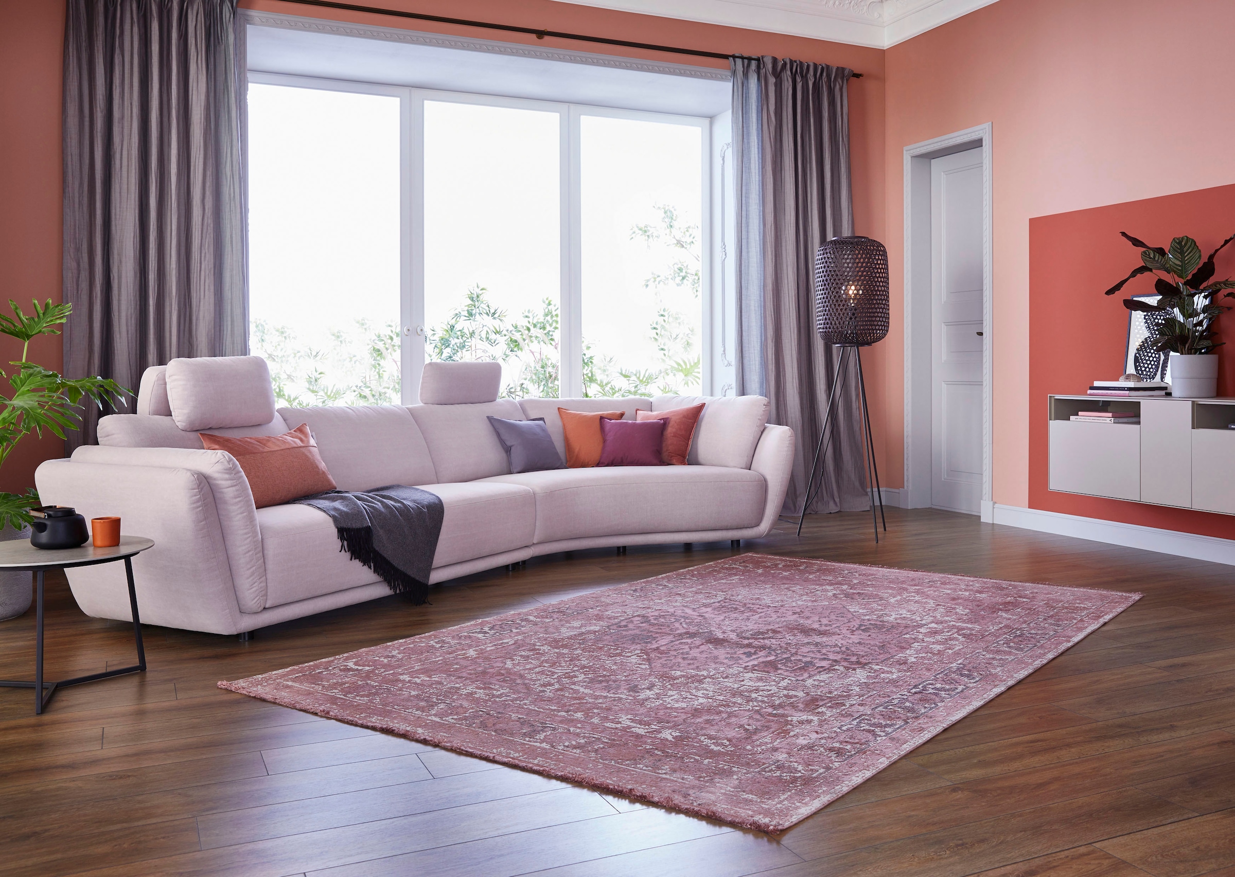 SCHÖNER WOHNEN-Kollektion Teppich »Velvet«, rechteckig, 7 mm Höhe, Viskose, Wohnzimmer