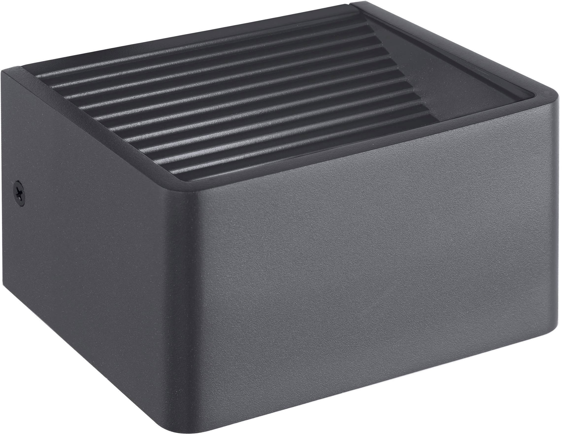 EGLO Wandleuchte »Doninni Außen-Wandlampe,  Außenlampe,  Aluminium und Kunststoff, IP44« LED-Modul 1 Stk. Warmweiß Wand-/Deckenleuchte - L13,5 x B12 x H7,5 cm - anthrazit - 6,2W inkl.