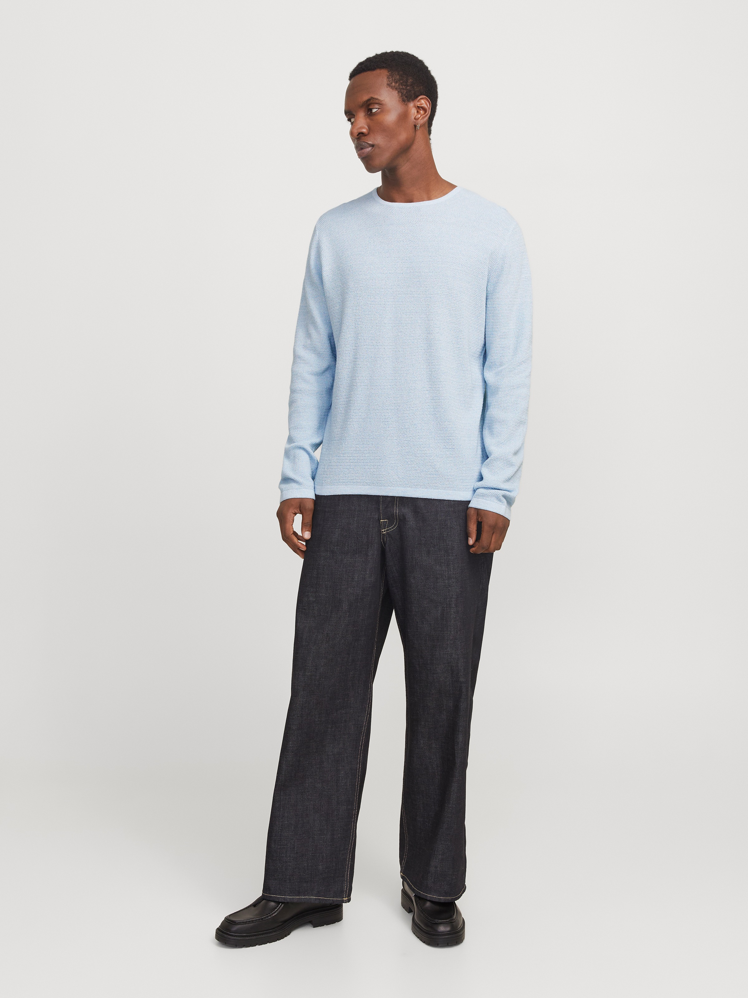 Jack & Jones Rundhalspullover »JJEGEORGE KNIT CREW NECK NOOS«, in Strick Optik