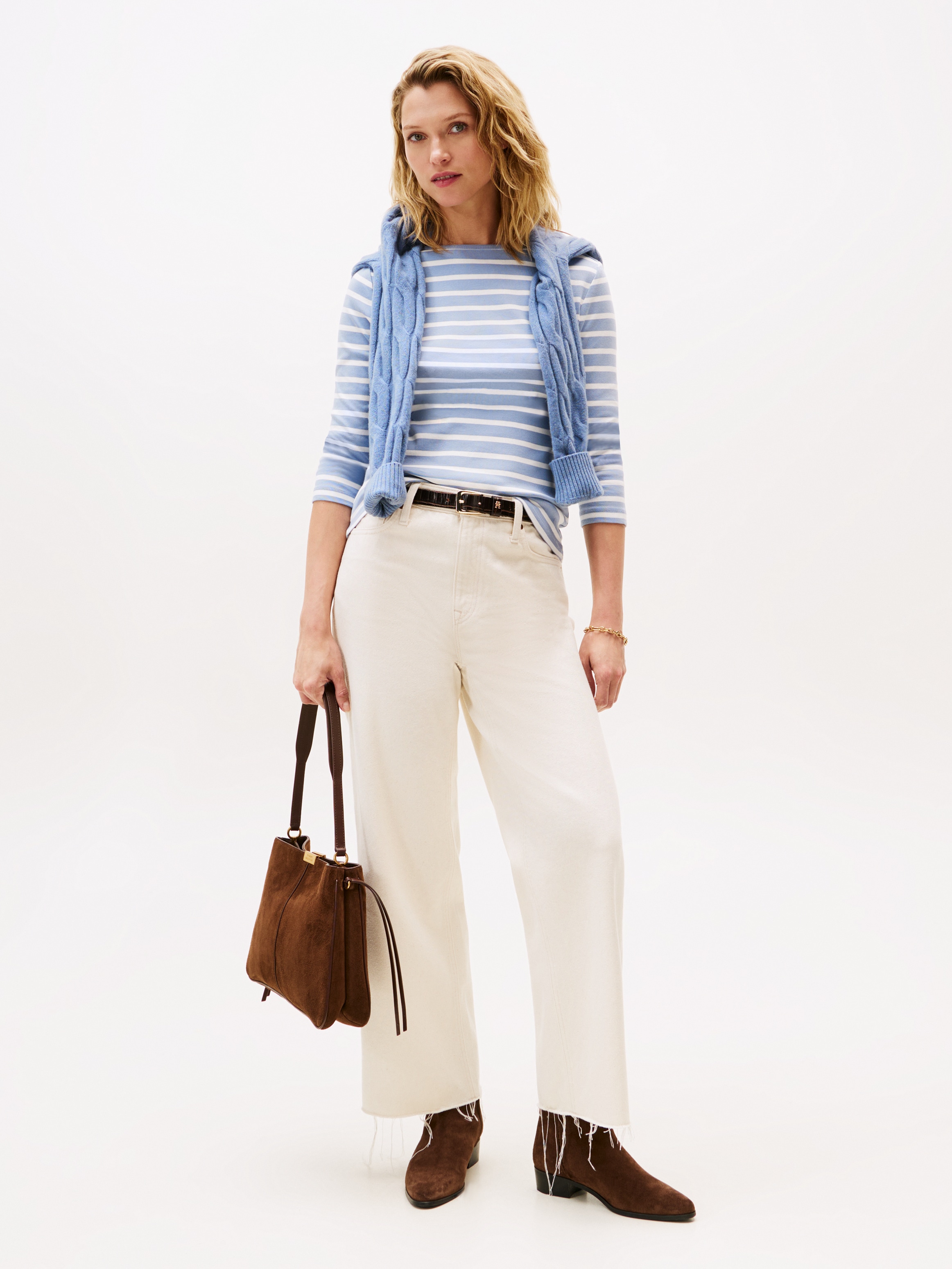 Tommy Hilfiger 3/4-Arm-Shirt »NEW CODY SLIM BOAT-NK 3/4SLV mit U-Boot und Streifen« gestreift, casual, slim fit, Baumwolle, U-Boot-Ausschnitt