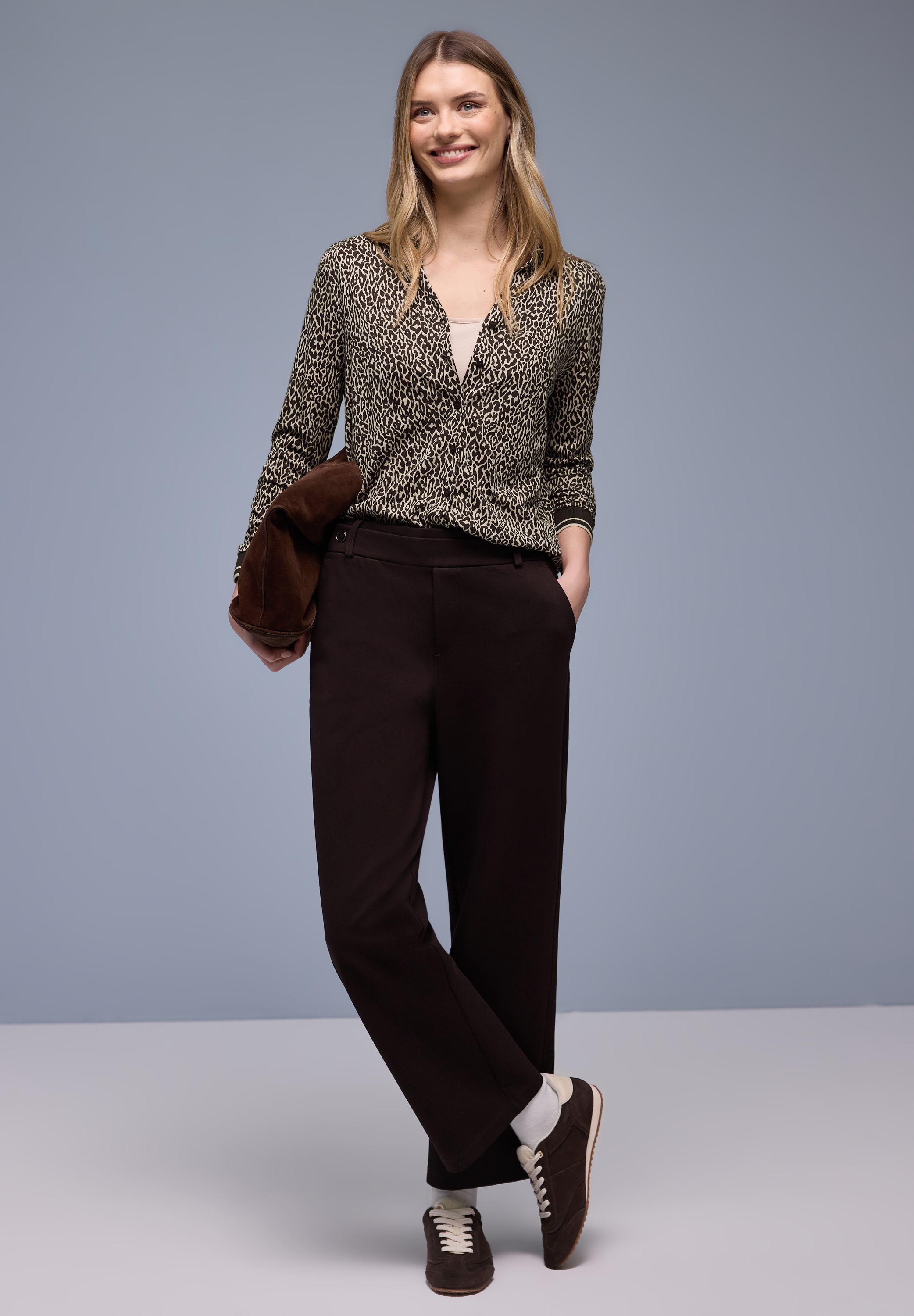 STREET ONE Langarmshirt mit Leo-Print