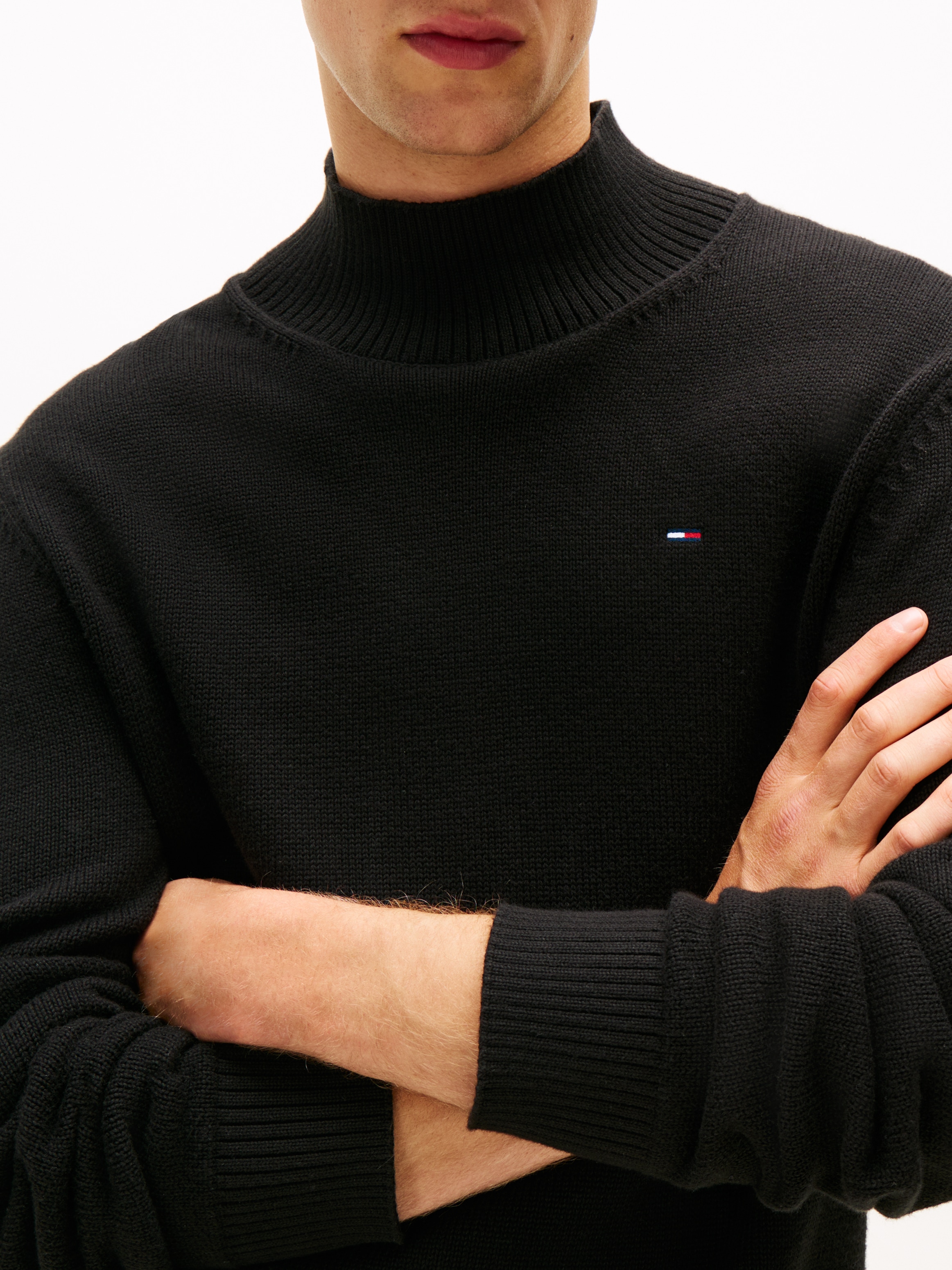 Tommy Jeans Rollkragenpullover »TJM SLIM FIT ROLL NECK«, mit Mock Neck, Strickpullover 100% Baumwolle Pflegeleicht