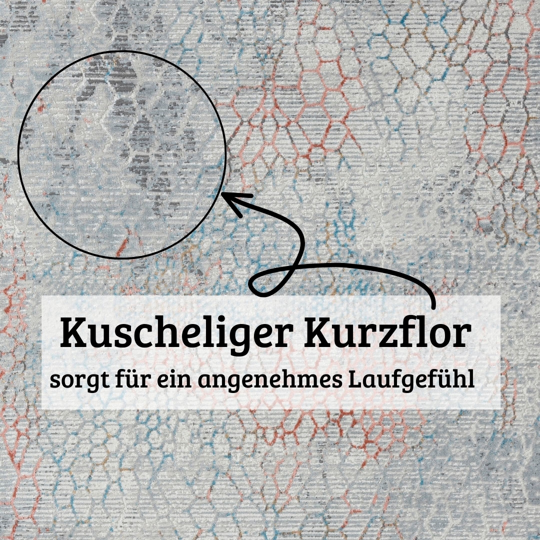 OTTO home Teppich »Jaxyn« rechteckig 8 mm Höhe Kurzflor, modernes Design, pflegeleicht, Wohnzimmer