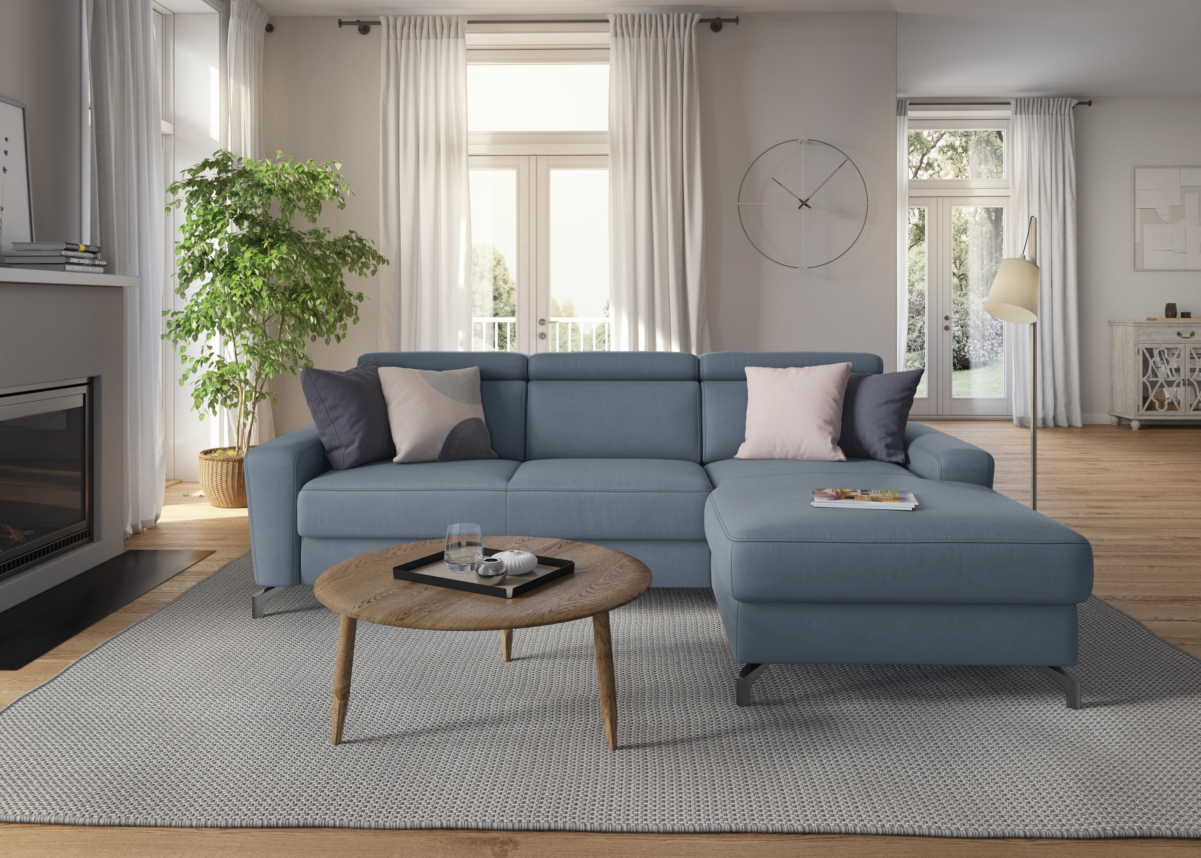 sit&more Ecksofa »Scarlett L-Form«, inklusive Kopfteilverstellung, wahlweise mit Bettfunktion, Bettkasten