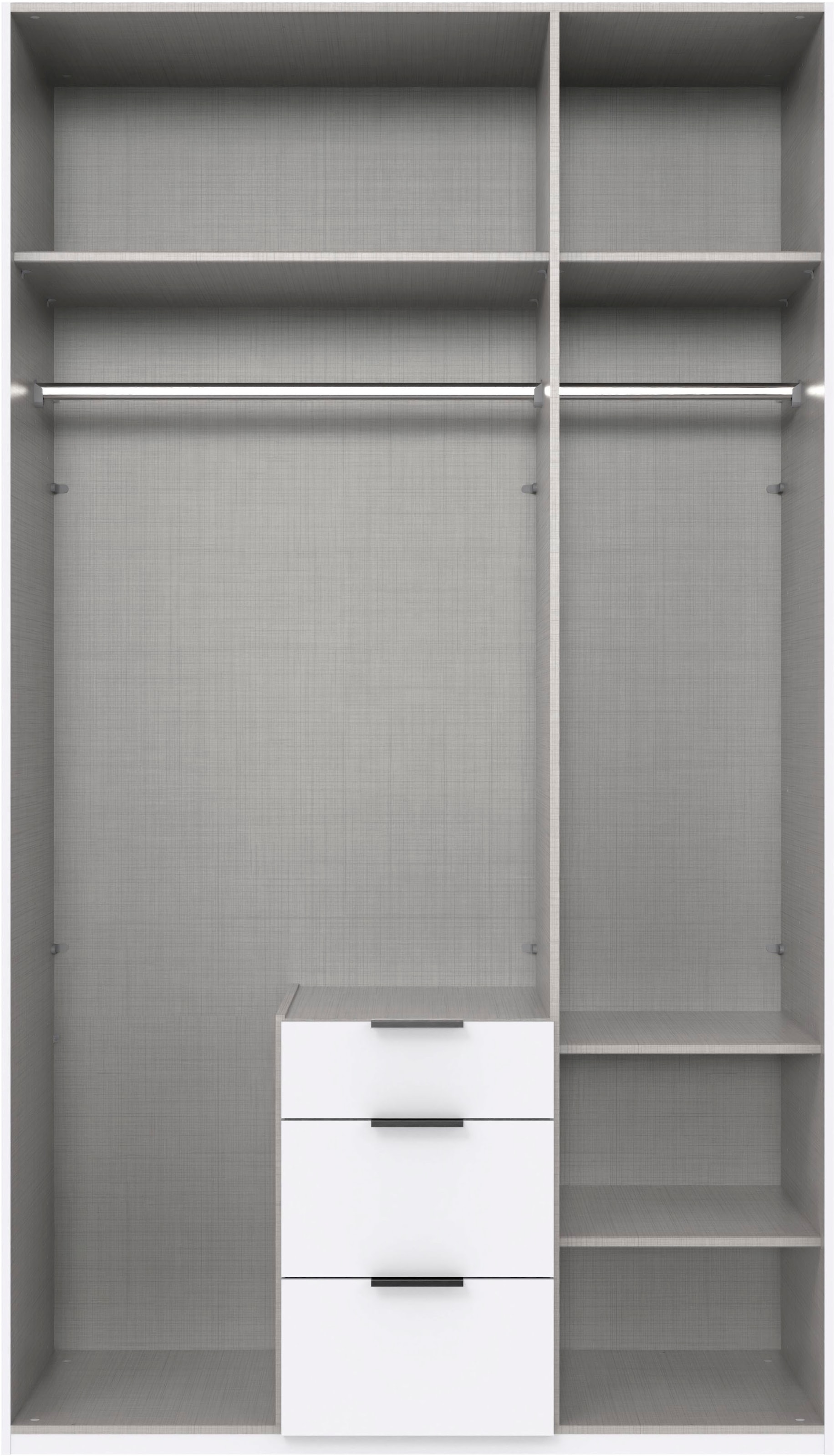 Wimex Drehtürenschrank »Mugano, 135 oder 180cm breit, 208 oder 236cm hoch, Made in Germany«, (mit langen Griffstangen aus Metall), wahlweise mit oder ohne Spiegel, mit Schubladen