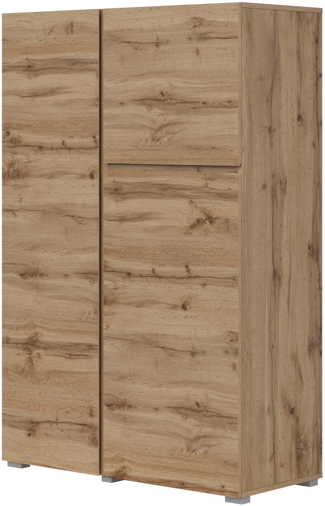 INOSIGN Highboard »Asymetric, Breite 92 cm, moderne grifflose Hochkommode mit 3 Türen«, Hochschrank mit viel Stauraum, Einlegeböden verstellbar, Türkommode