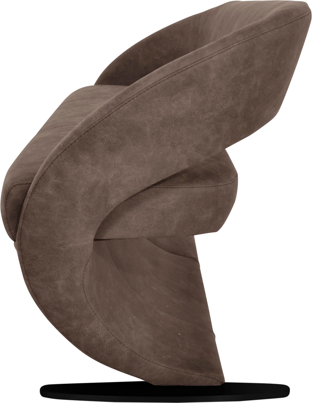 K+W Komfort & Wohnen Polsterbank »Wave« in geschwungener Optik mit Metallkufe in schwarz Struktur