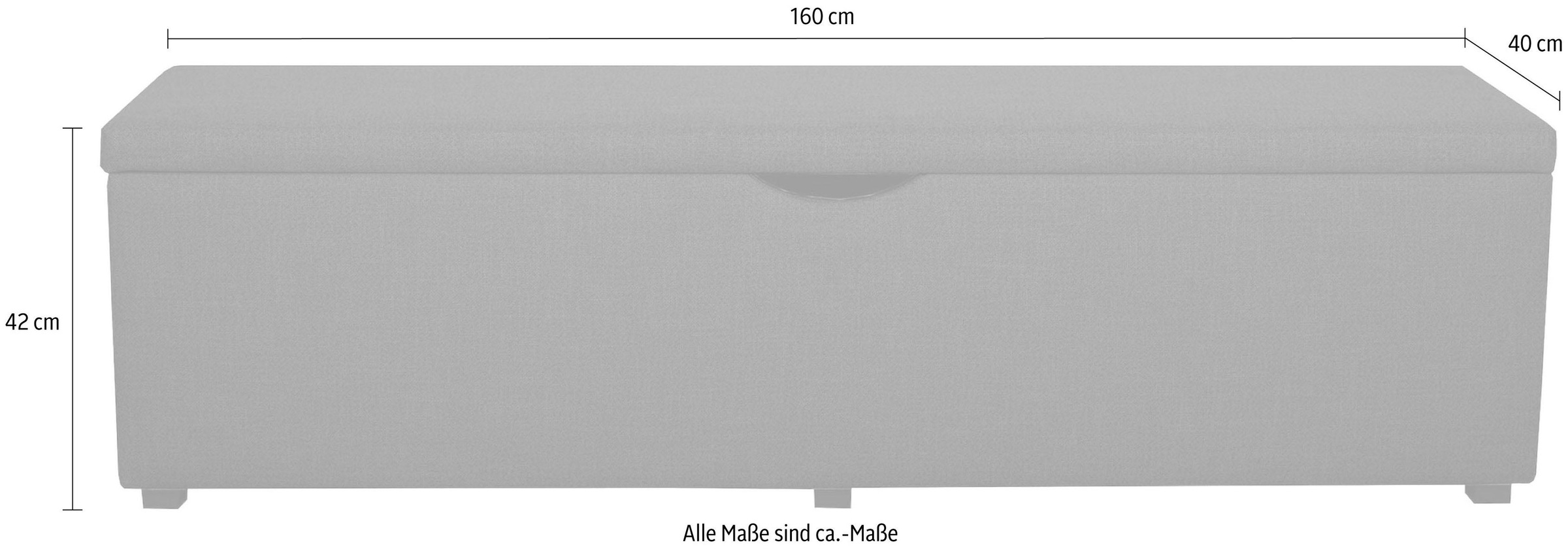 Places of Style Hockerbank »Standard«, Breite 120cm oder 160cm, auch als Garderobenbank oder Bettbank