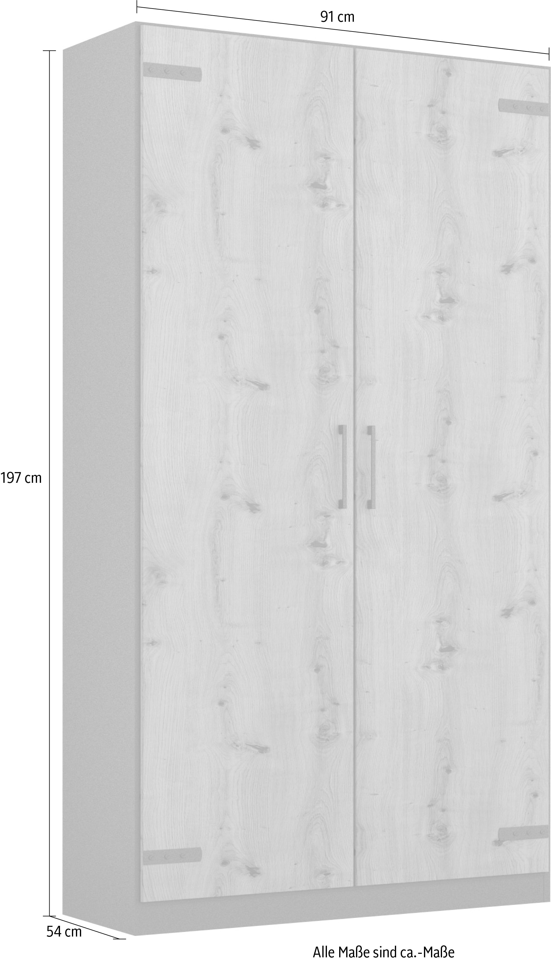 rauch Drehtürenschrank »Holmes«, mit Applikationen "Industrial Style"