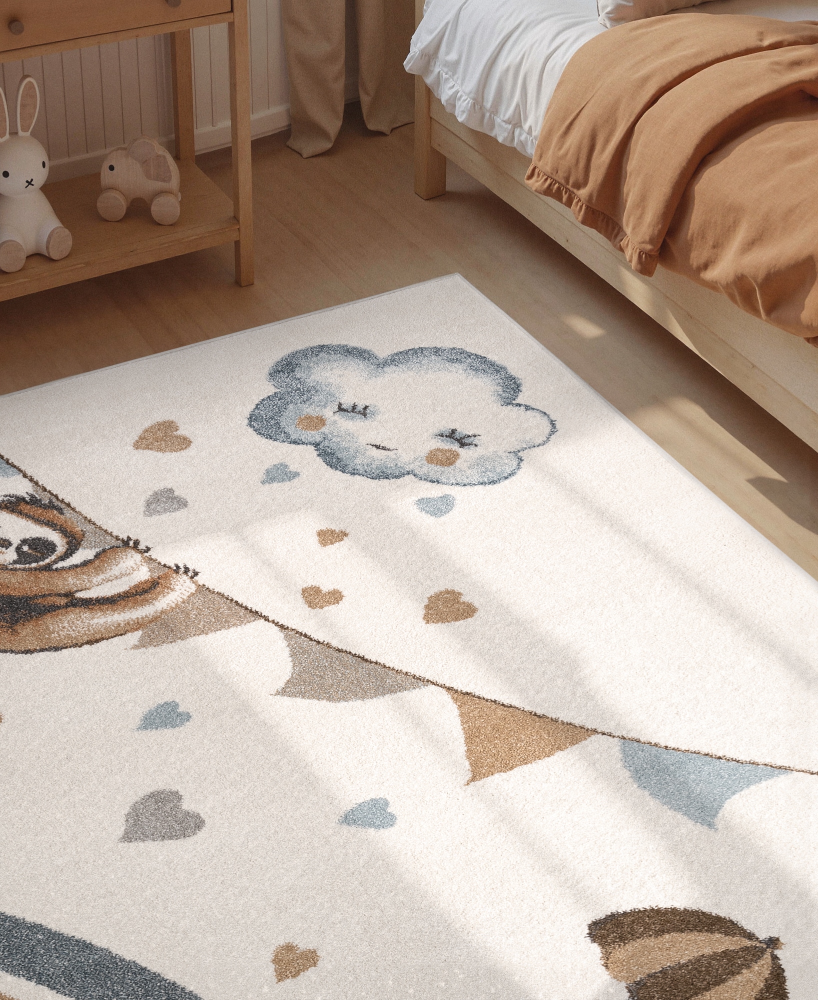 Villeroy & Boch Kinderteppich »Walk like an Elephant Rainy Party« rechteckig 9 mm Höhe Spielteppich weich, Kinderzimmer, Boho Kids Spielunterlage, Tieremotiv