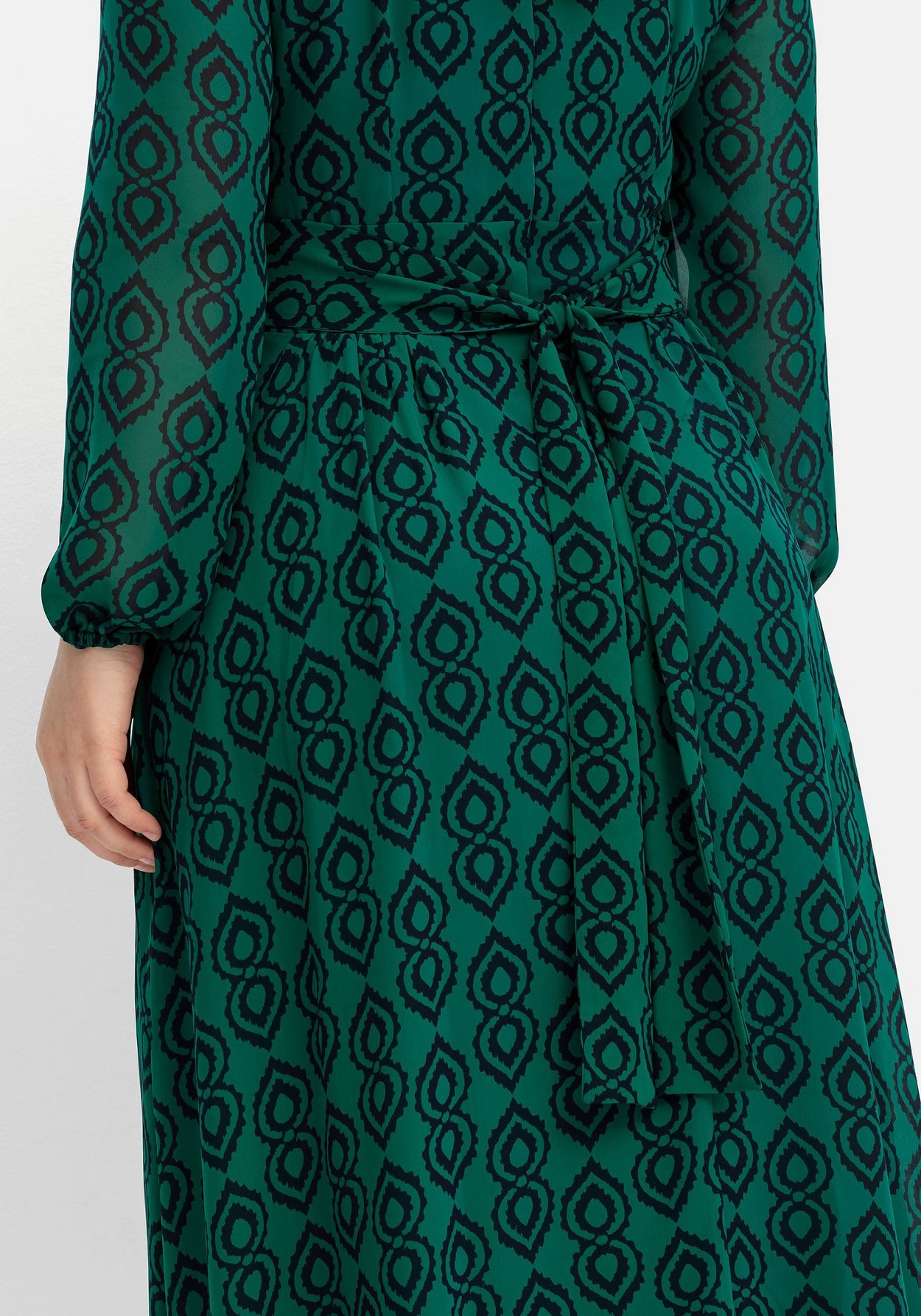 Sheego Chiffonkleid »Midikleid mit grafischem Muster, aus Georgette«