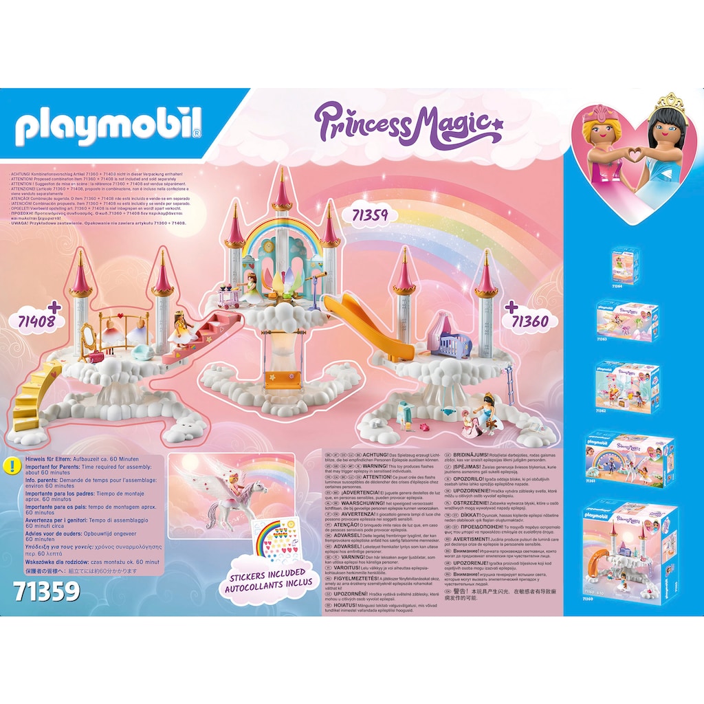 Playmobil® Konstruktions-Spielset »Himmlisches Regenbogenschloss (71359), Princess Magic«, (114 St.)
