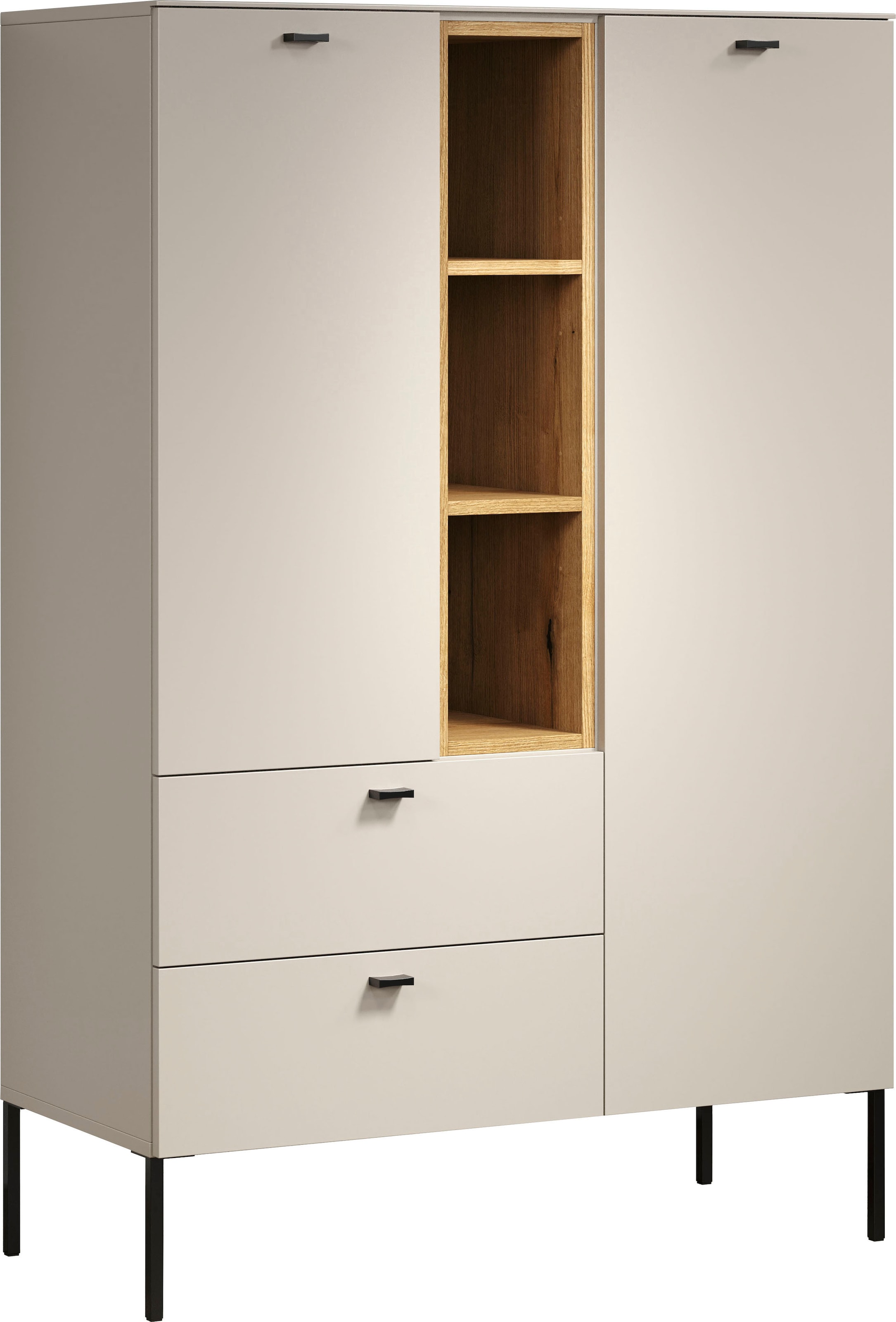 Home affaire Highboard »San Pedro« 1 Stk. tlg. Highboard, 2 Türen, 2 Schubkasten & Soft-Close - (B/T/H) 93/42/140 cm