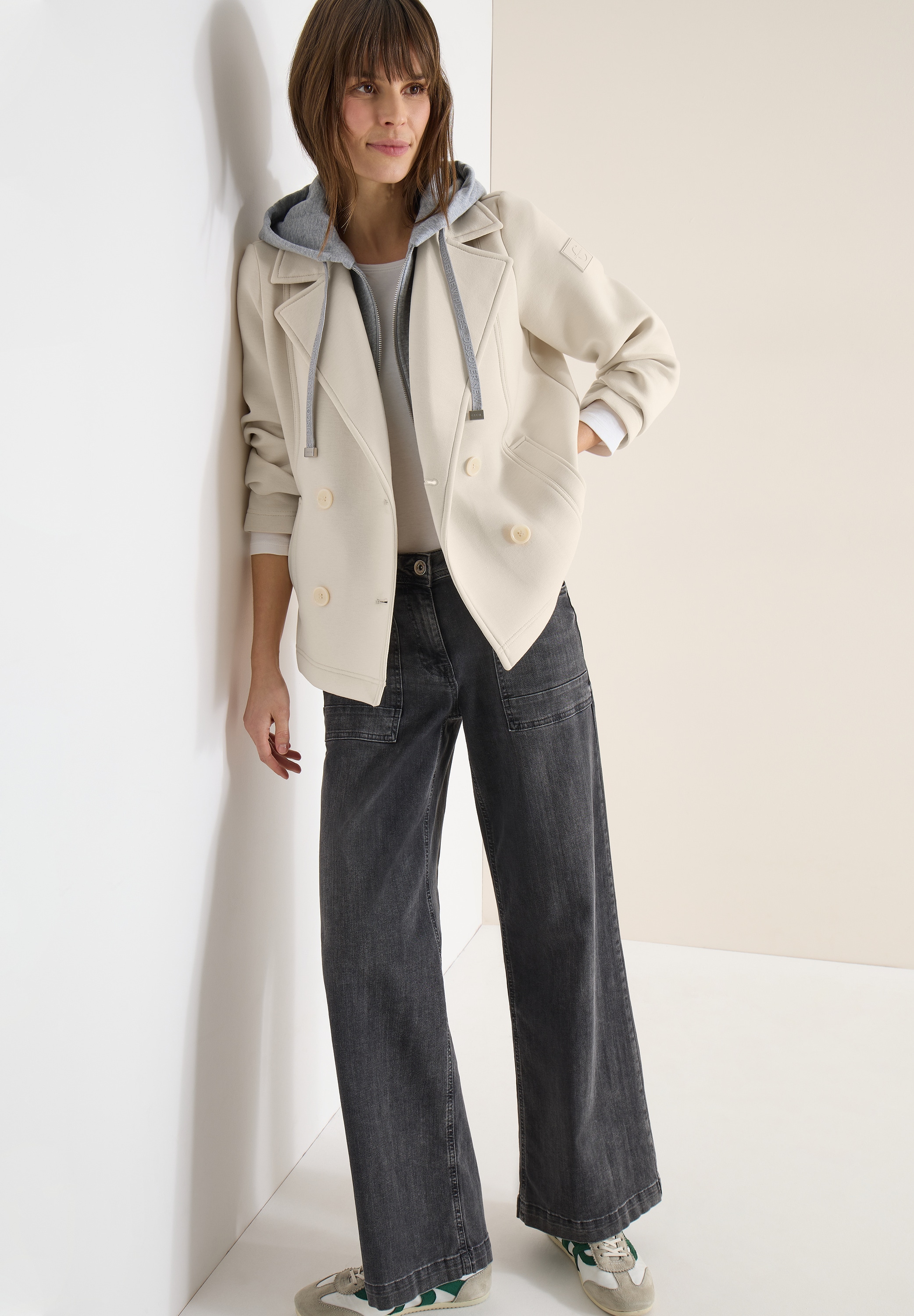 Cecil Cabanjacke mit Kapuze mit Reverskragen und Kapuze