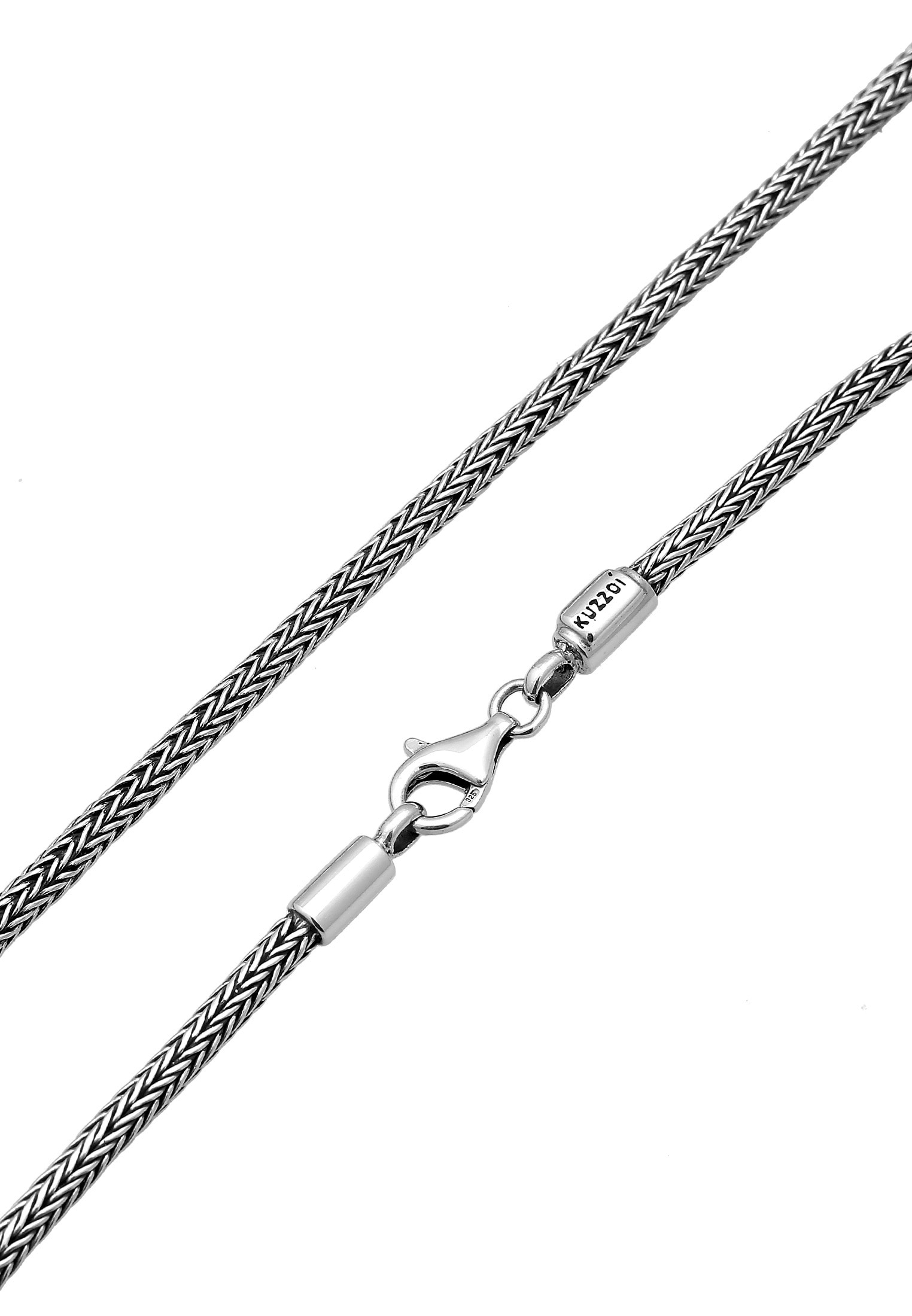 Kuzzoi Silberkette »Halskette Herren 3mm für Anhänger Glieder 925 Sterling Silber Oxidiert«