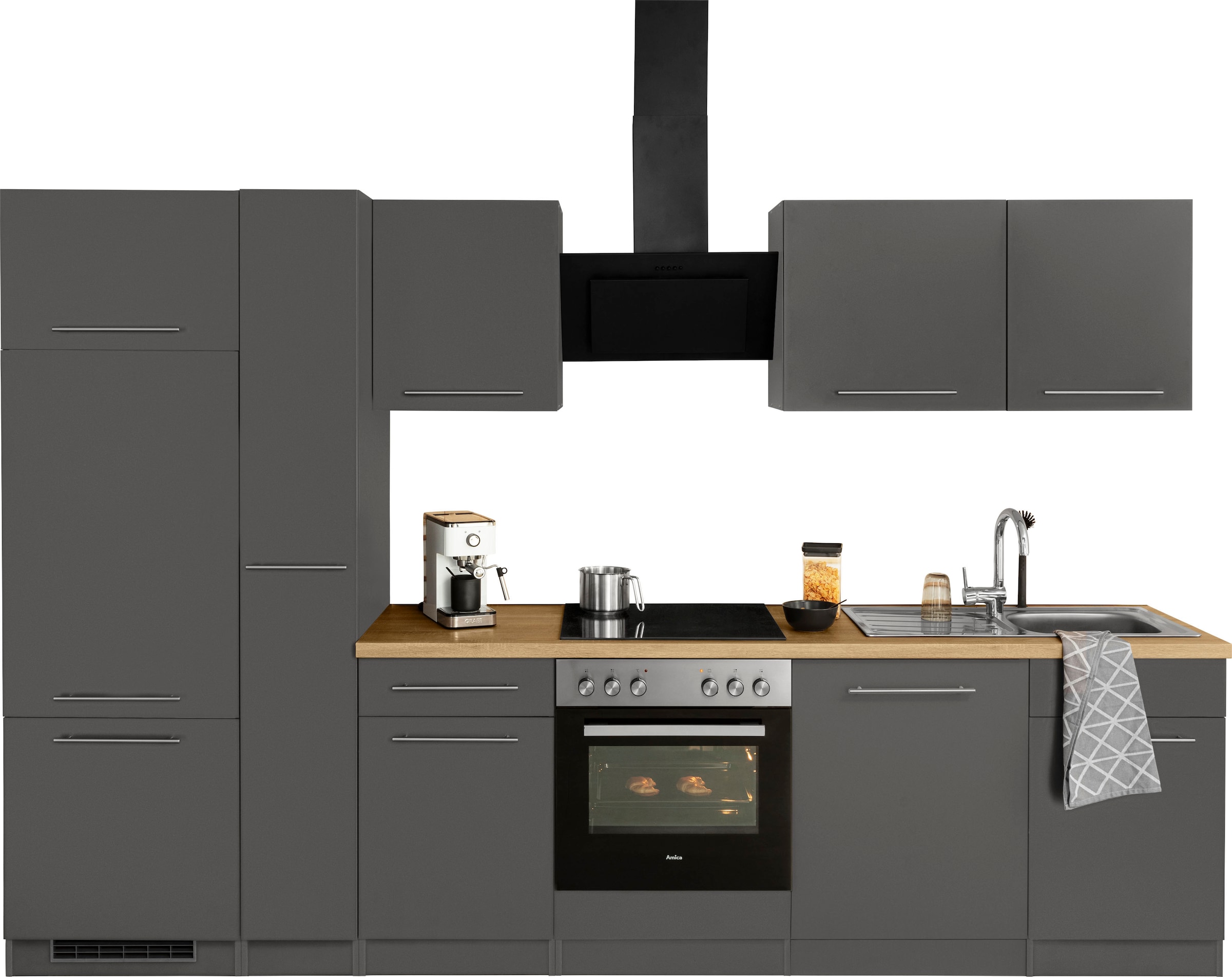 wiho Küchen Küchenzeile »Unna« mit E-Geräten, Breite 310 cm