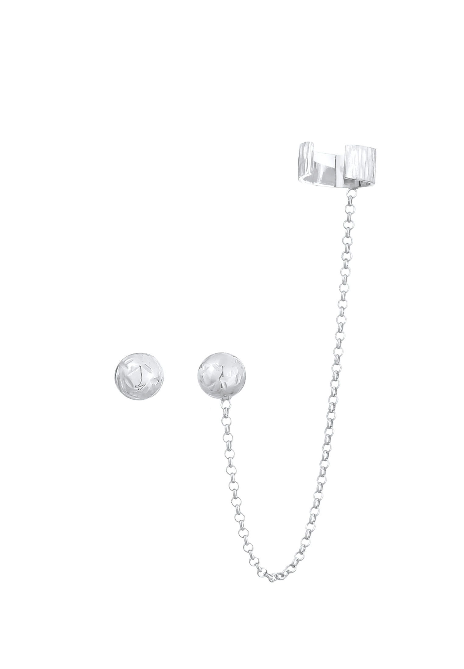 Elli Paar Ohrstecker »Ohrringe Earcuff Klemme Stecker Kugel 925 Silber«