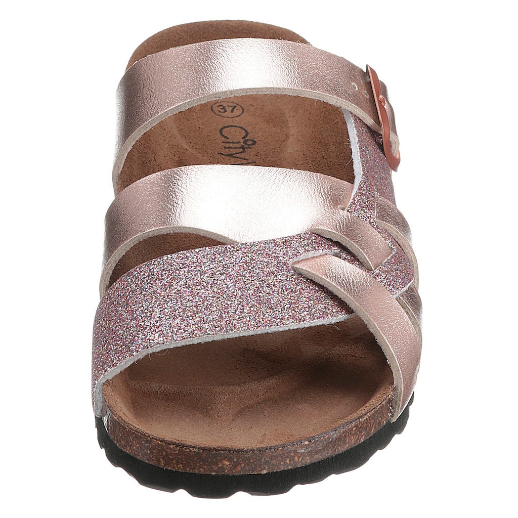 CITY WALK Pantolette, in Metallic-/Glitzeroptik
