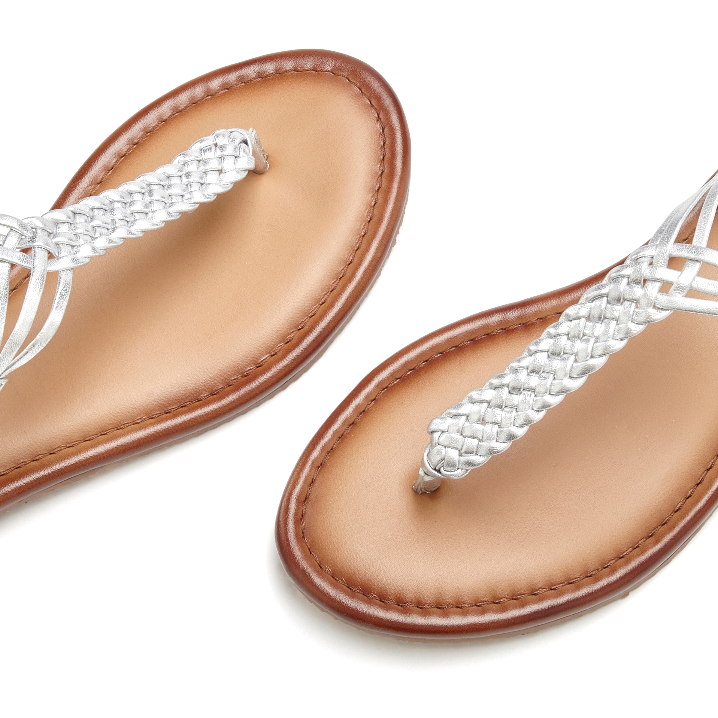 Vivance Zehentrenner »Sandalette, Sommerschuh, Sandale, Ledersandale,«  NEU aus Leder mit Flecht-Optik