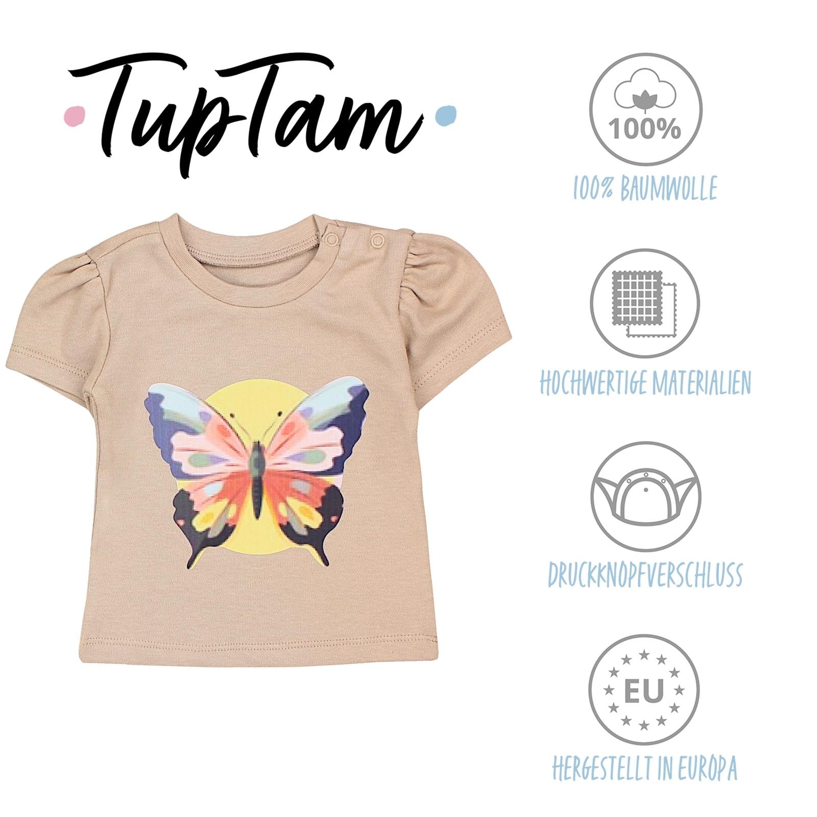 TupTam T-Shirt »Shirt Baby Mädchen Kurzarm T-Shirt 5er Set«