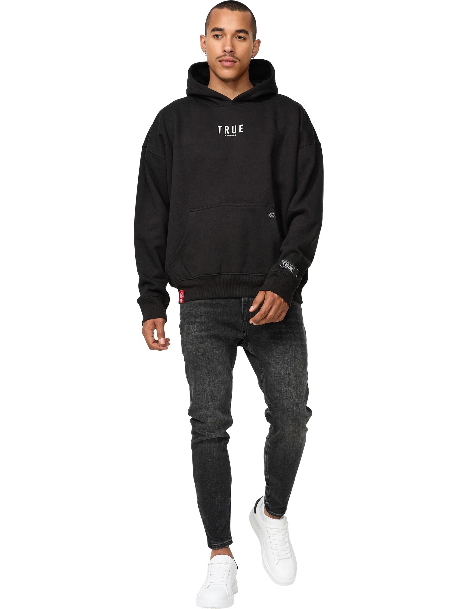 trueprodigy Hoodie »Quinn Logo Print Oversized Kapuze Kängurutasche«
