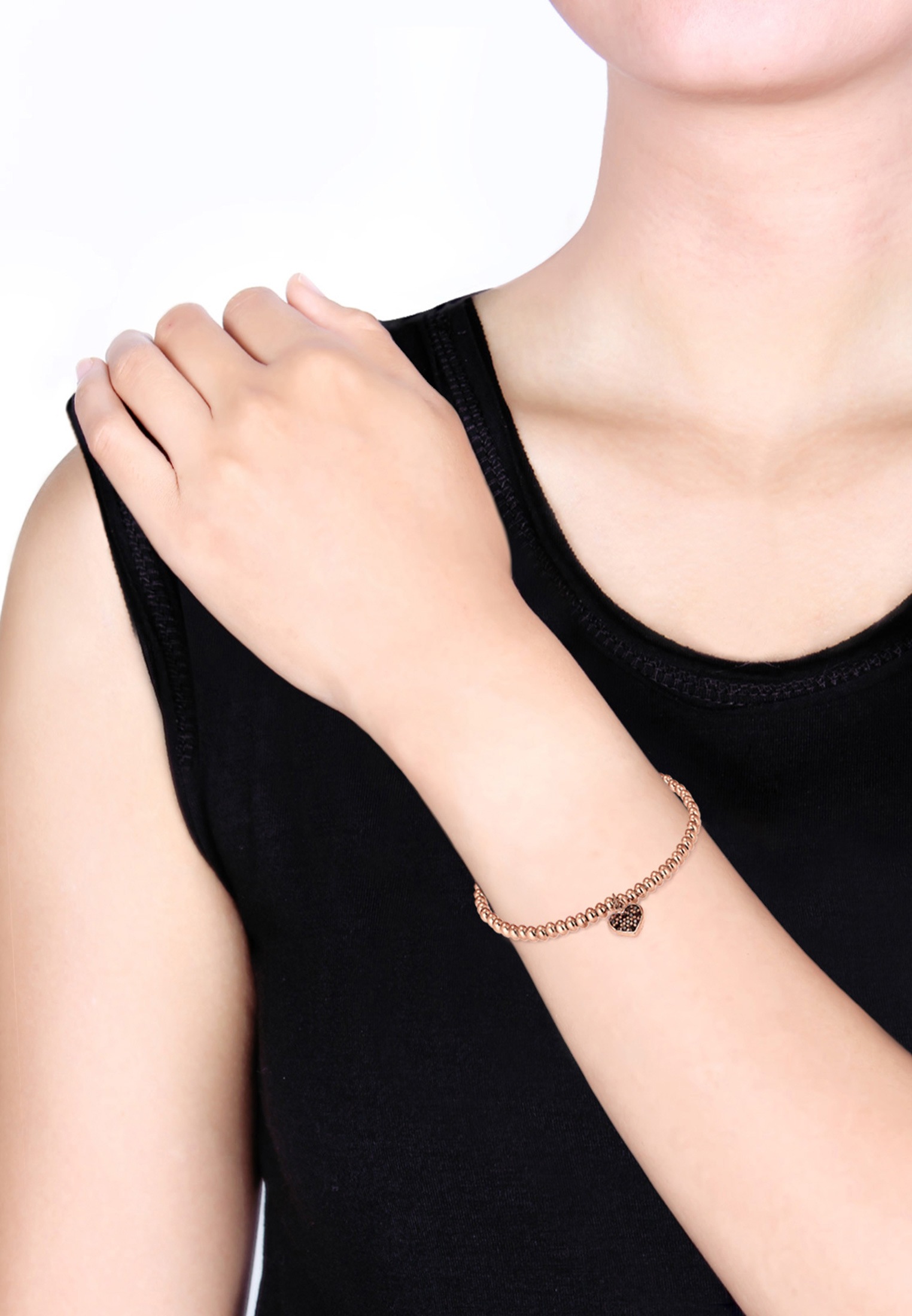 Elli Armkette »Armband Herz Symbol Kristalle 925 Silber«