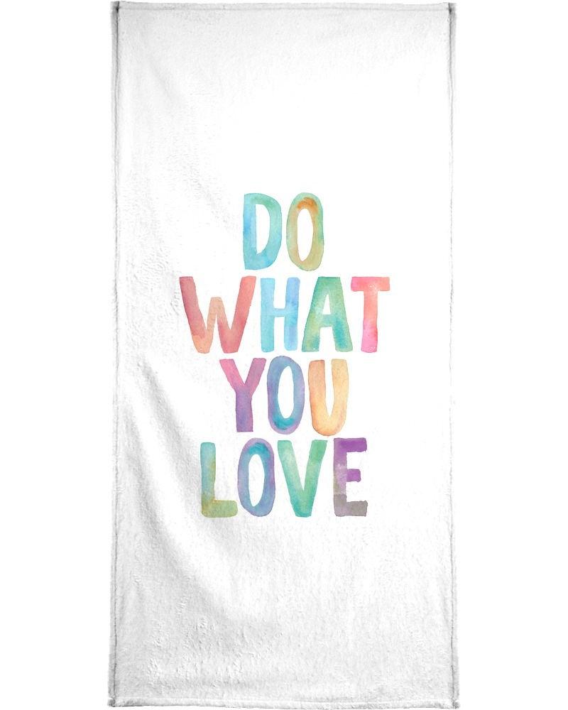 Juniqe Handtuch »Do What You Love«, (1 St.), Weiche Frottee-Veloursqualität