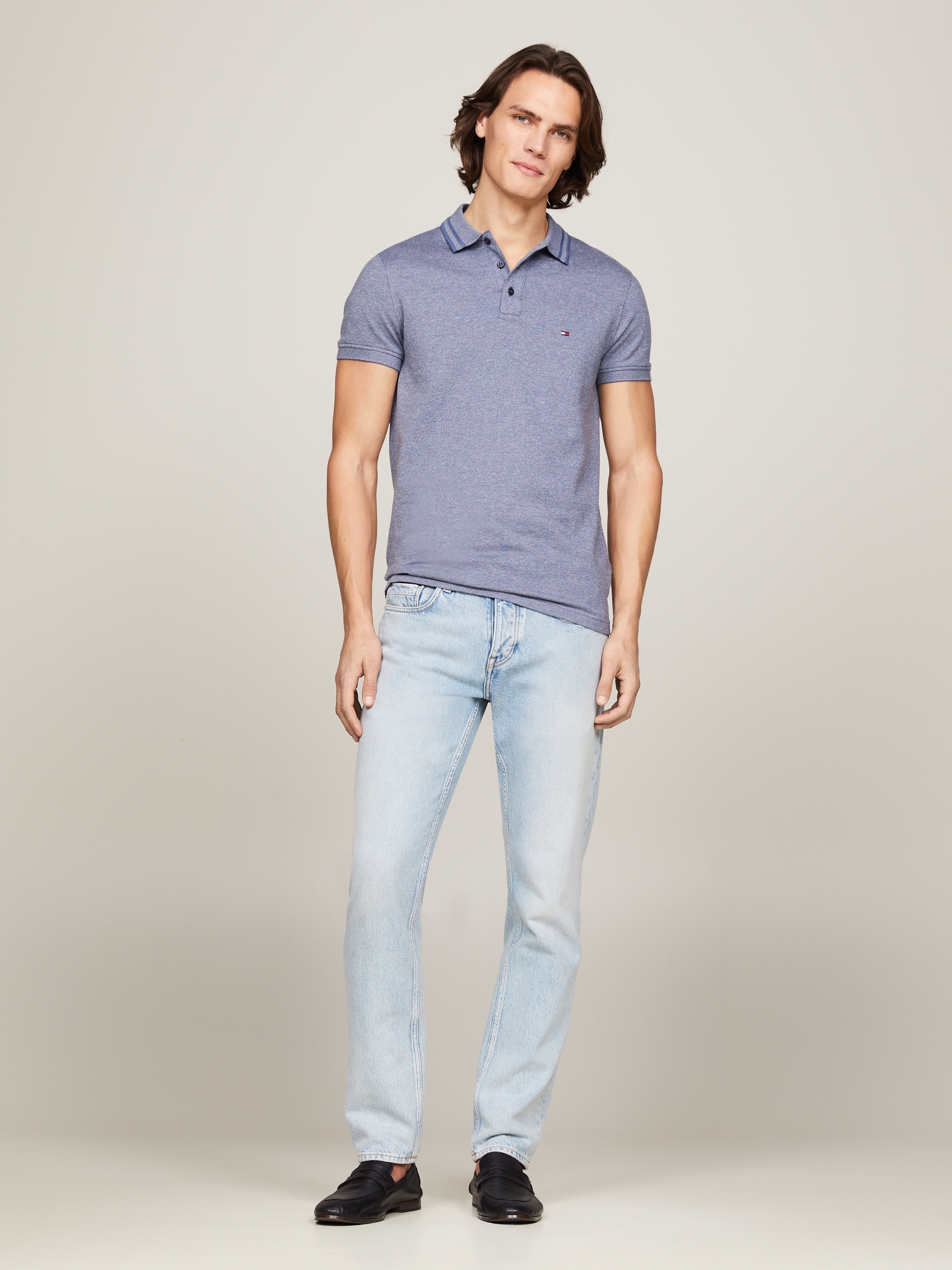 Tommy Hilfiger Poloshirt »PRETWIST MOULINE SLIM FIT POLO«, mit melierter Optik