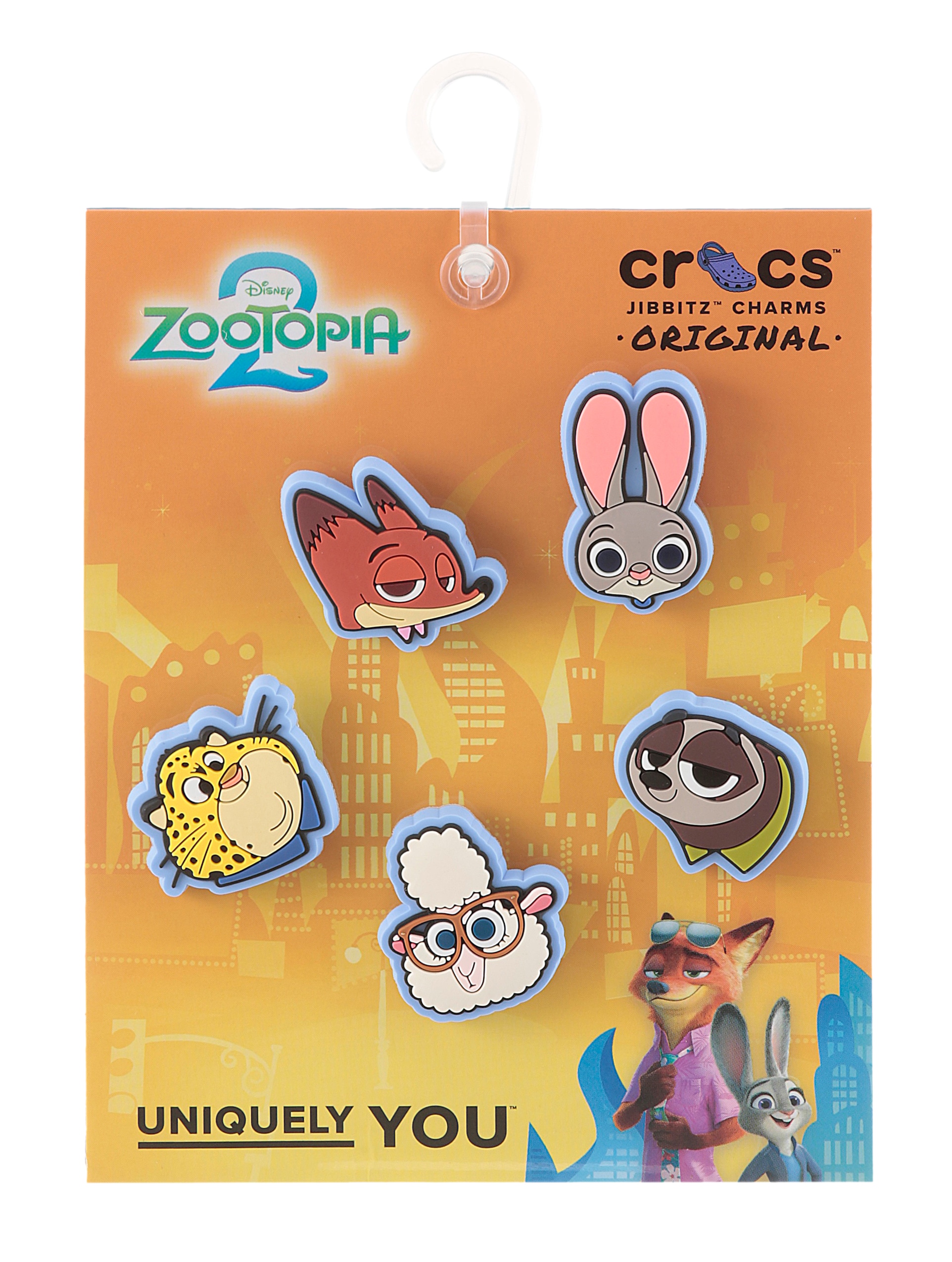 Crocs Schuhanstecker »Jibbitz™ Zootopia« Set, Kein Spielzeug. Nicht für Kinder unter 3 Jahren geeignet, 5 Stk. Charm, Anstecker, Set mit Zoomania Motiven