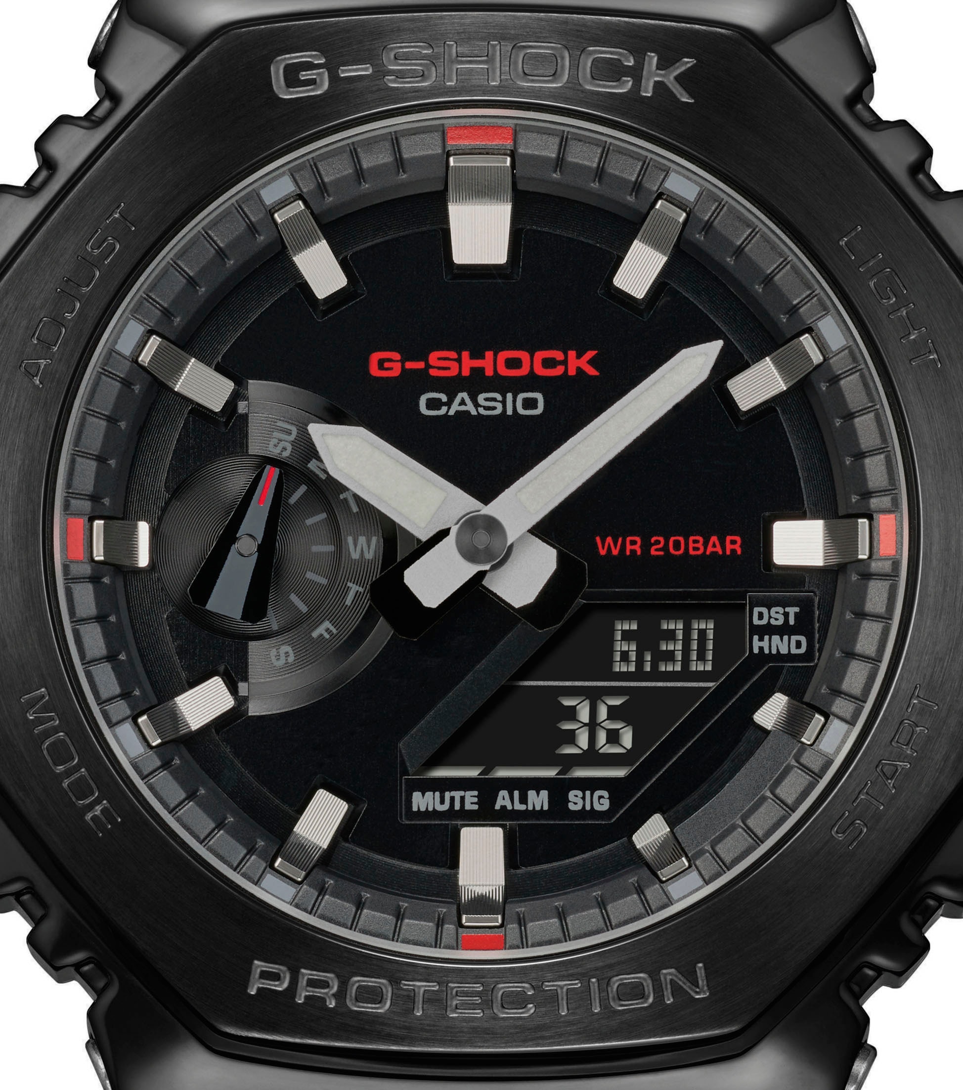 CASIO G-SHOCK Chronograph, Quarzuhr,Armbanduhr,Herrenuhr,digital, bis 20bar wasserd.Textilarmband