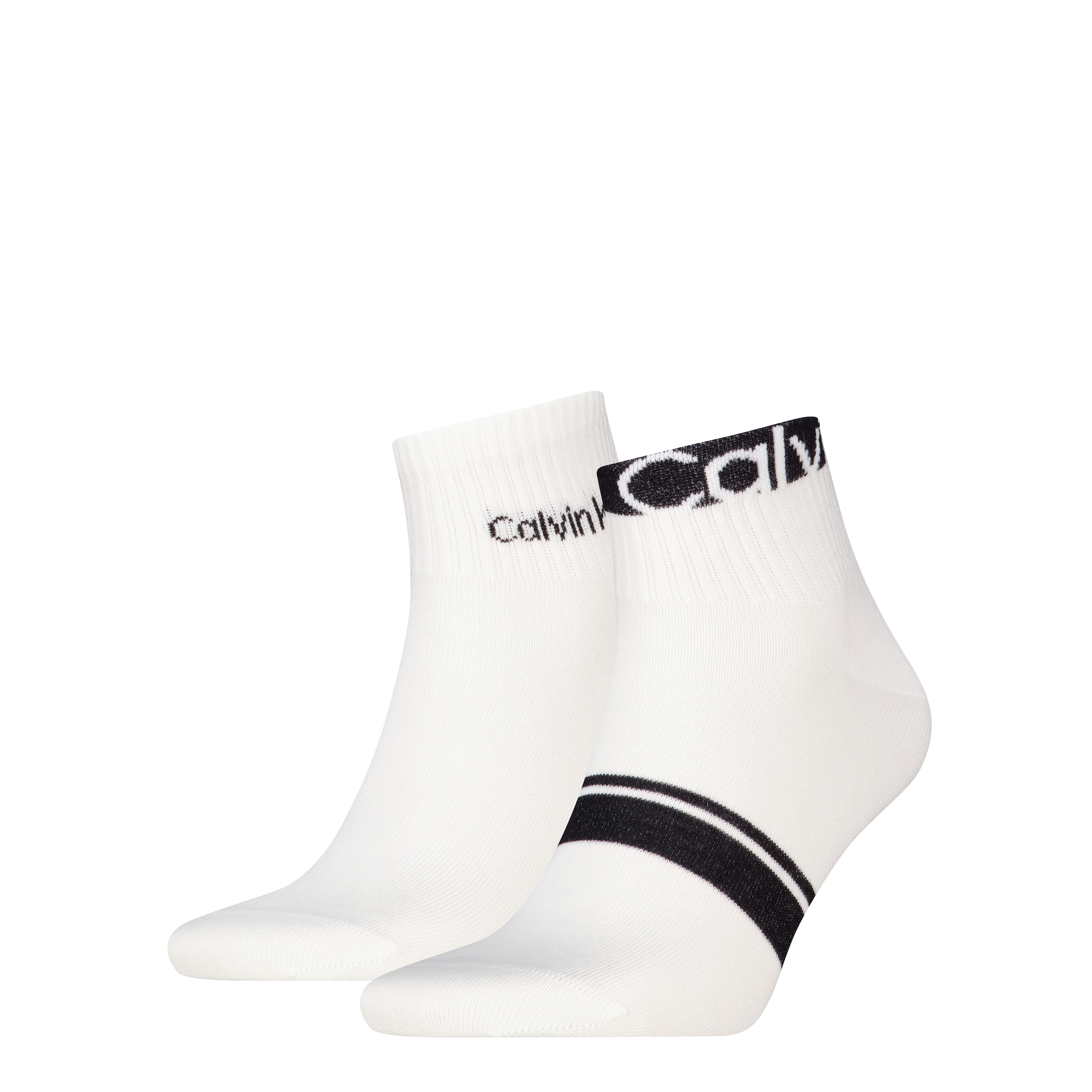 Calvin Klein Kurzsocken »CK MEN QUARTER LOGO STRIPE« 2 Paar,  mit breitem Rippenbündchen, Cotton-Mix