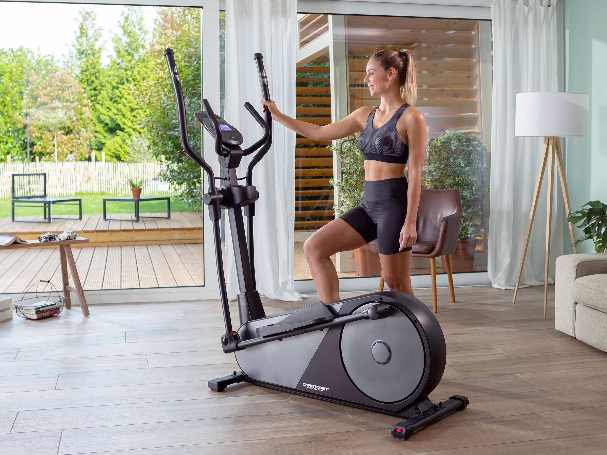 Christopeit Sport® Crosstrainer-Ergometer »EL 8000«, (mit Tablet-Halterung und integr. Pulsempfänger), Schwungmasse ca. 12 kg, 32 Widerstandsstufen