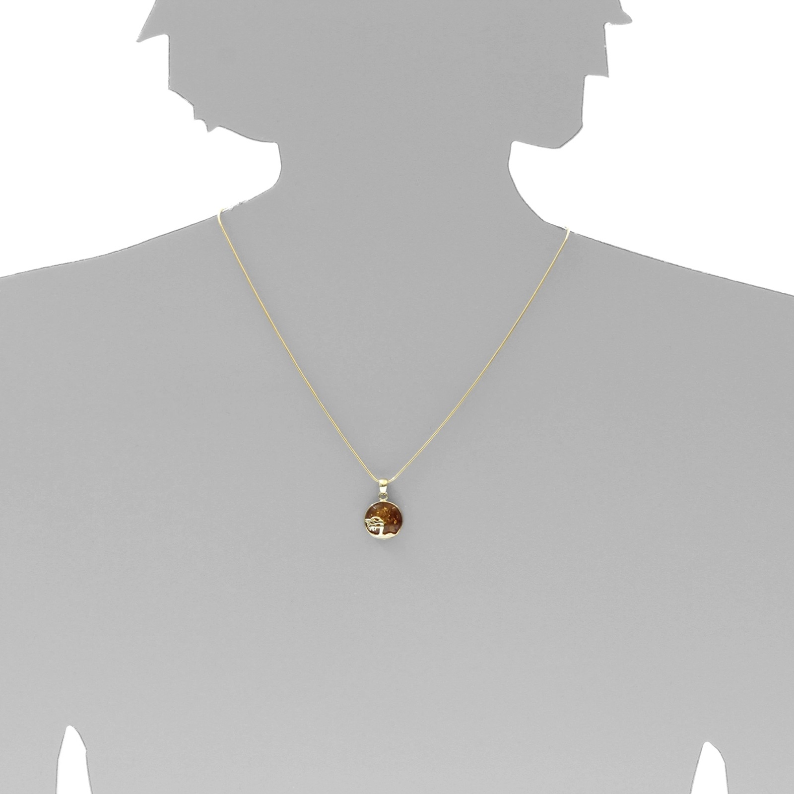 OSTSEE-SCHMUCK Kettenanhänger »- Windflüchter 16 mm - Gold 333/000 - Bernstein«