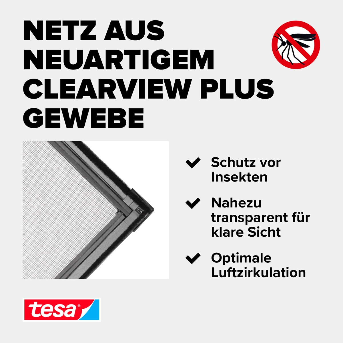 tesa Insektenschutz-Fensterrahmen »Insect Stop ALU Comfort Fliegengitter für Fenster - 1,0 x 1,2 m«, Insektenschutz für Fenster - Aluminiumrahmen