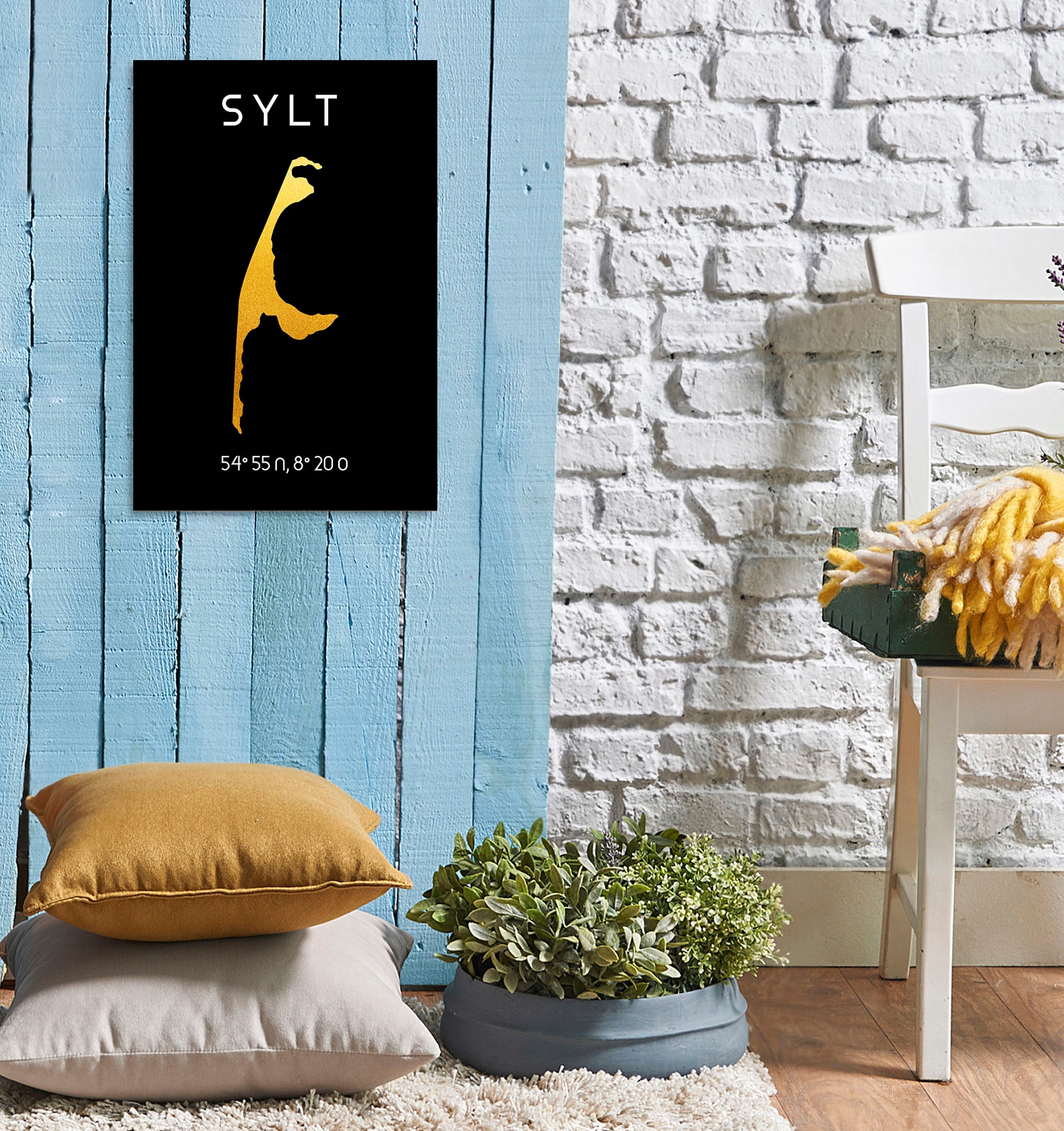 queence Metallbild »Golden Sylt«, (1 St.), Stahlschilder