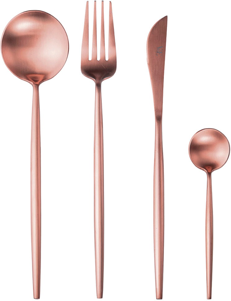 Villa D'este Besteck-Set »Preciosa Kupfer« Essbesteck-Set, mattiert in rosegold