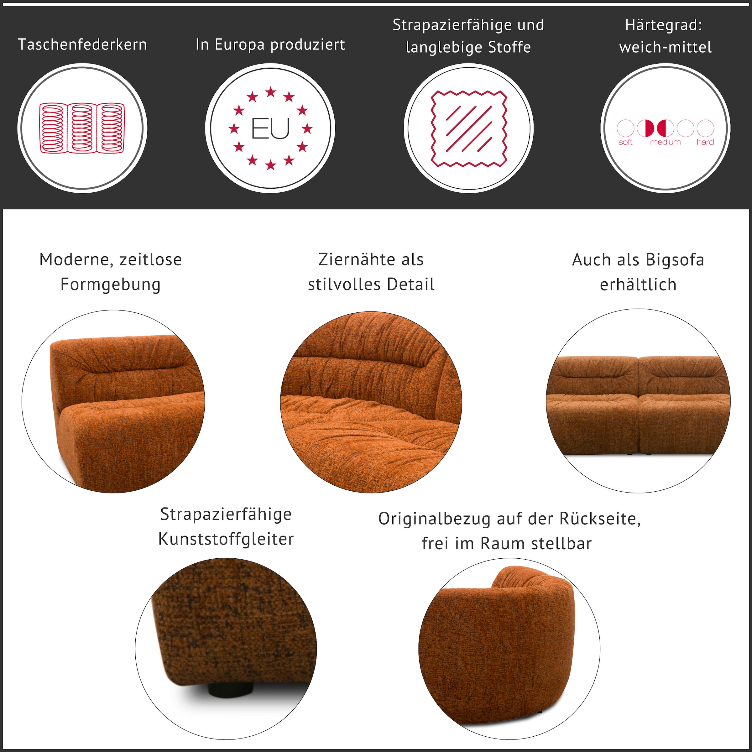 DOMO collection Ecksofa »800027« Federkern