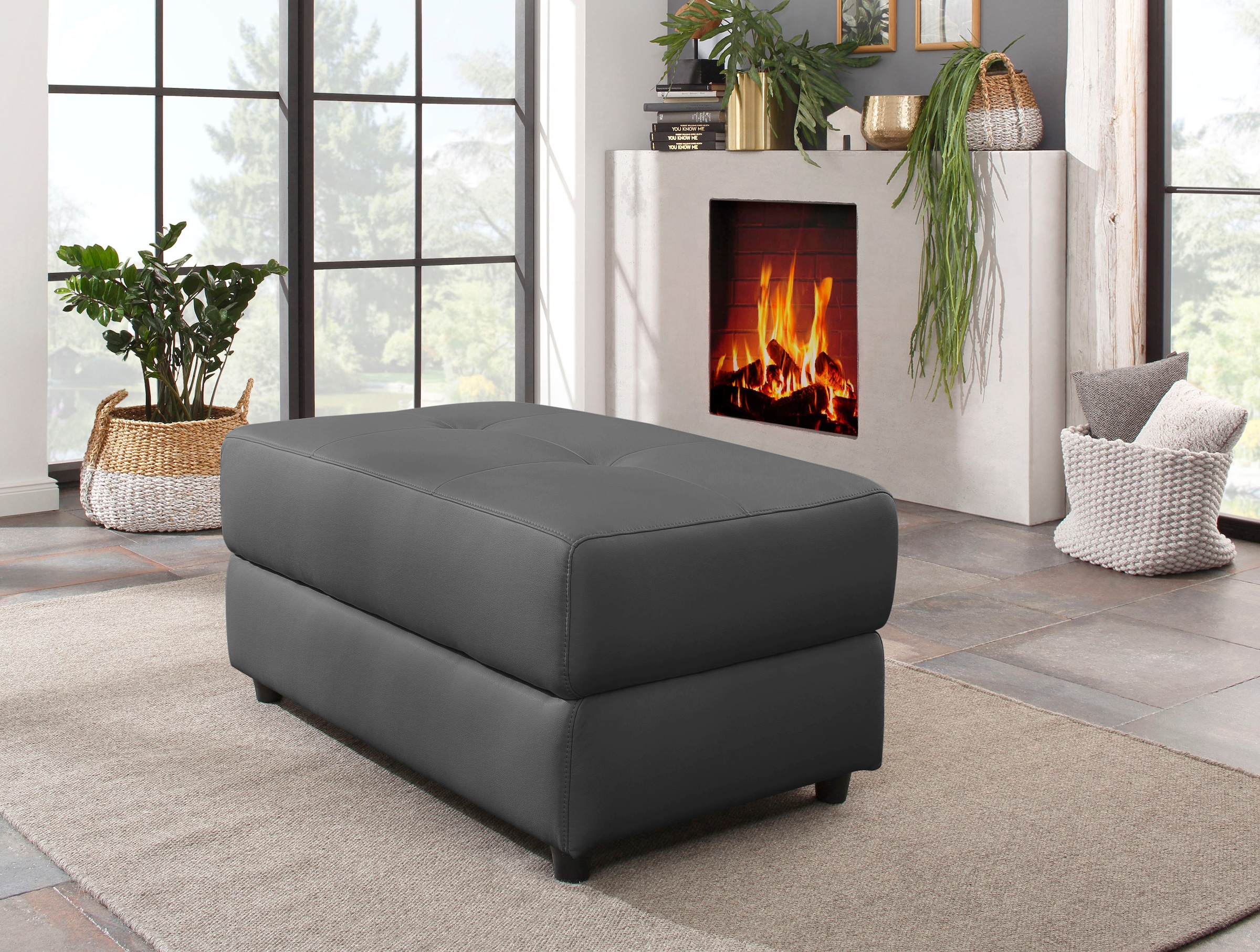 Home affaire Polsterhocker »Sentrano + Kilado« in 4 Bezugsqualitäten, mit komfortablen Federkern, Gesamtbreite 105 cm