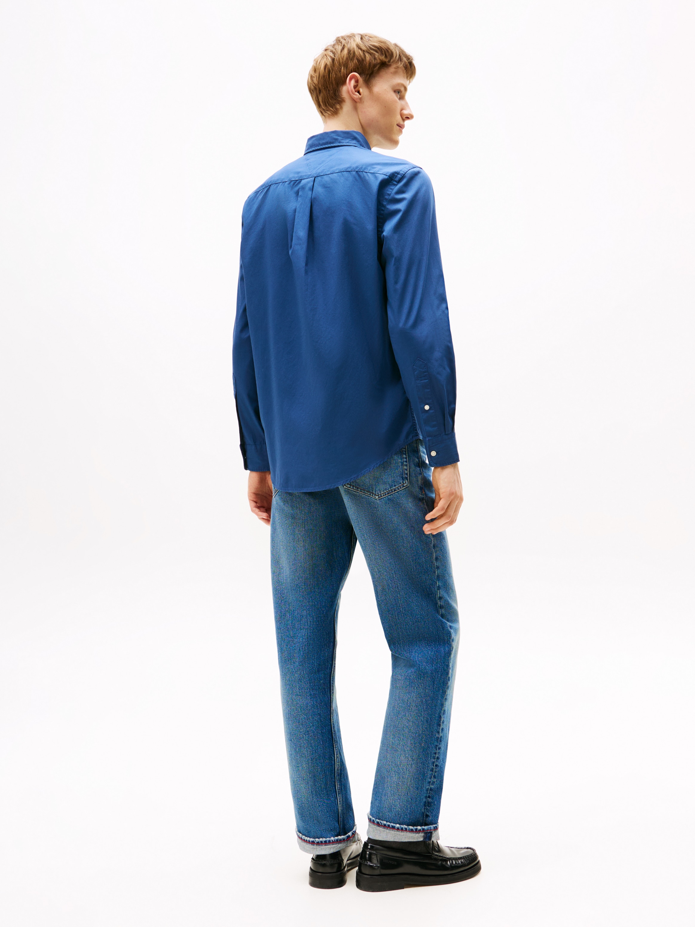Tommy Hilfiger Businesshemd »FLEX POPLIN SOLID RF SHIRT 1«, mit Logostickerei