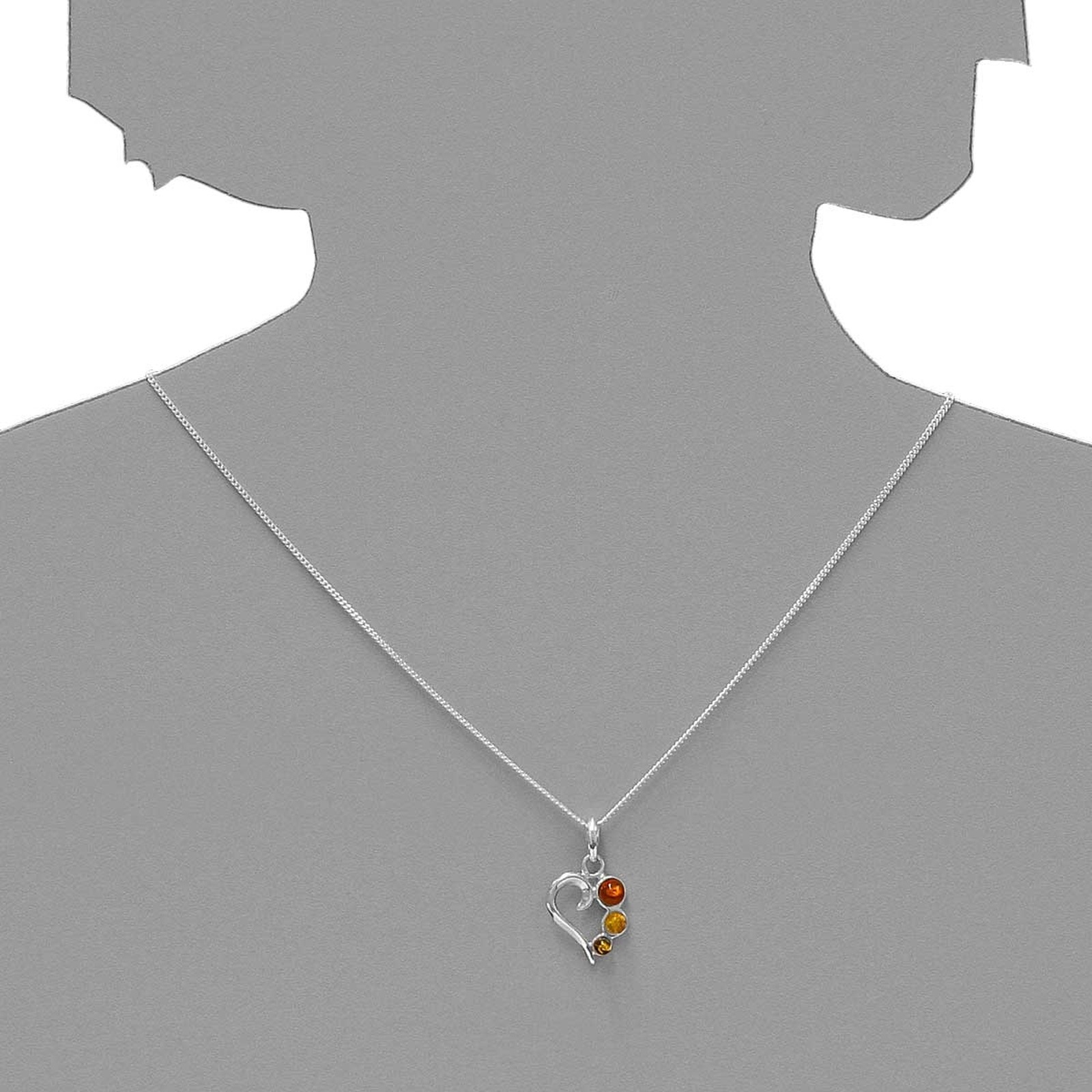 OSTSEE-SCHMUCK Kettenanhänger »- Herz - Silber 925/000 - Bernstein«