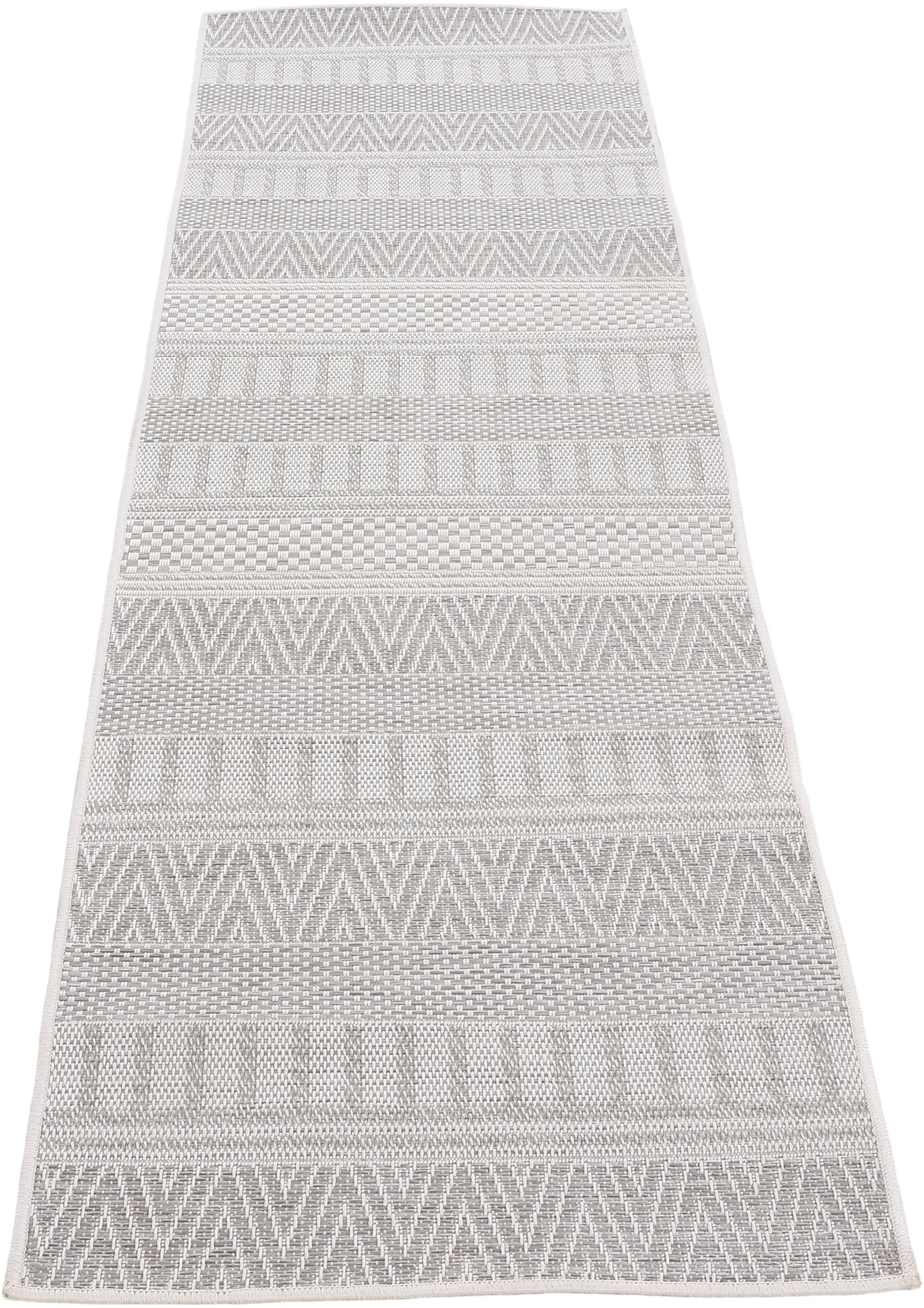 carpetfine Läufer »Boho 100«, rechteckig, 4 mm Höhe, robustes Flachgewebe, Sisal Optik, UV-beständig, Außenbereich