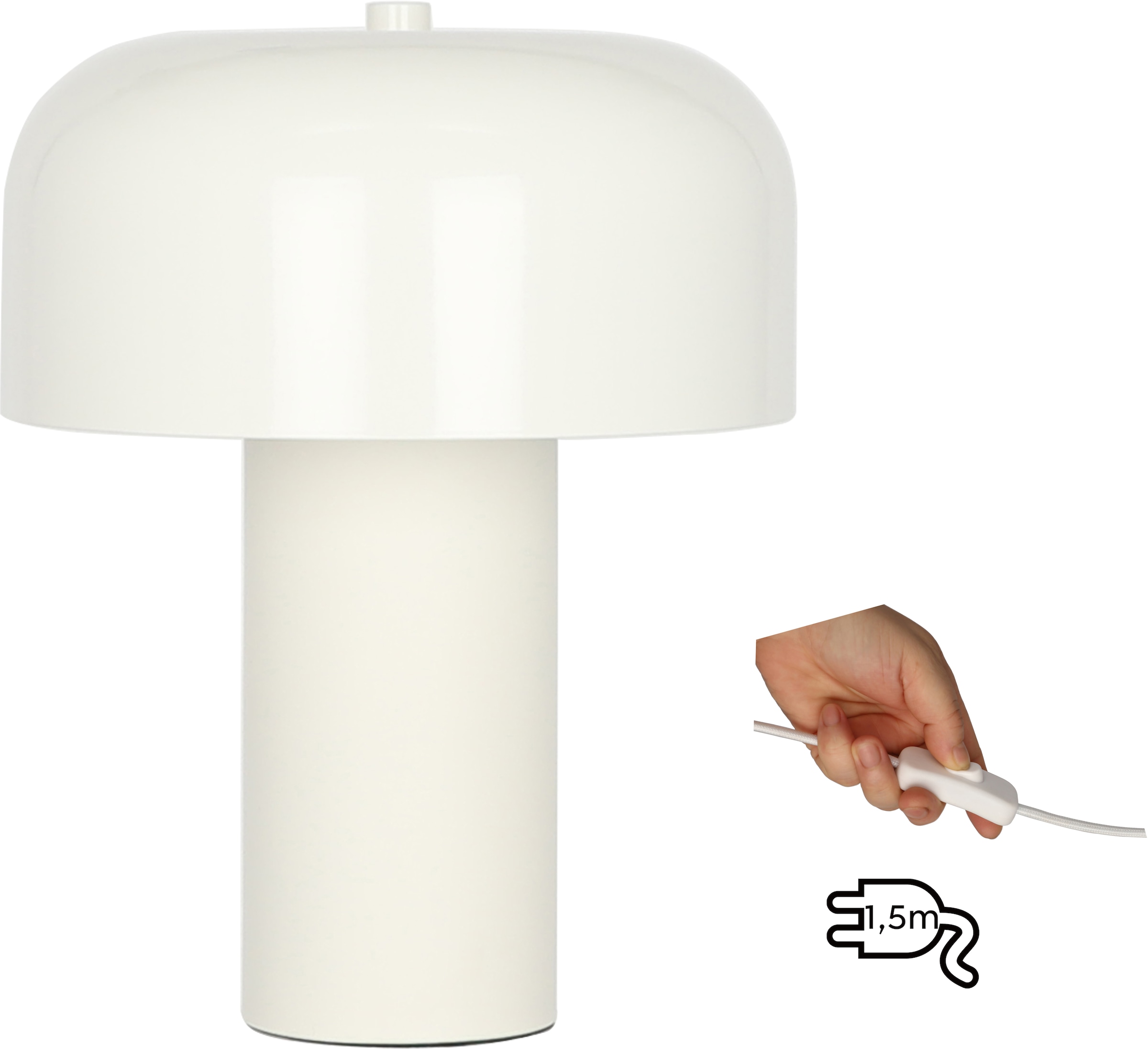 OTTO home Tischleuchte »Jorre - Pilzlampe« 1 Stk. zweifarbig - matt & glänzend, Pilzleuchte, Tischlampe, Pilzform, E14