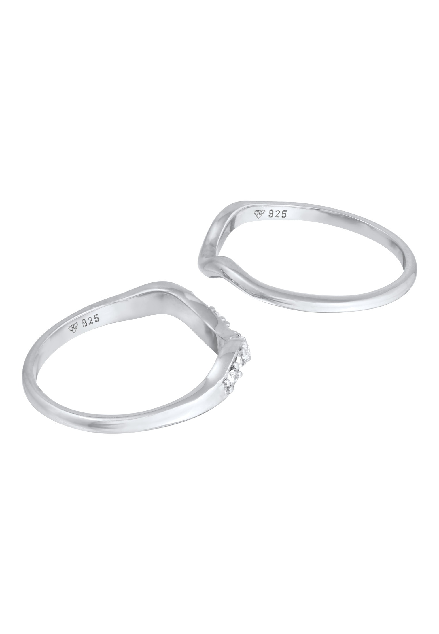 Elli Ring-Set »Ring Stapelringe Swing (2-tlg.) 925 Silber, mit Kristallen von Swarovski®«