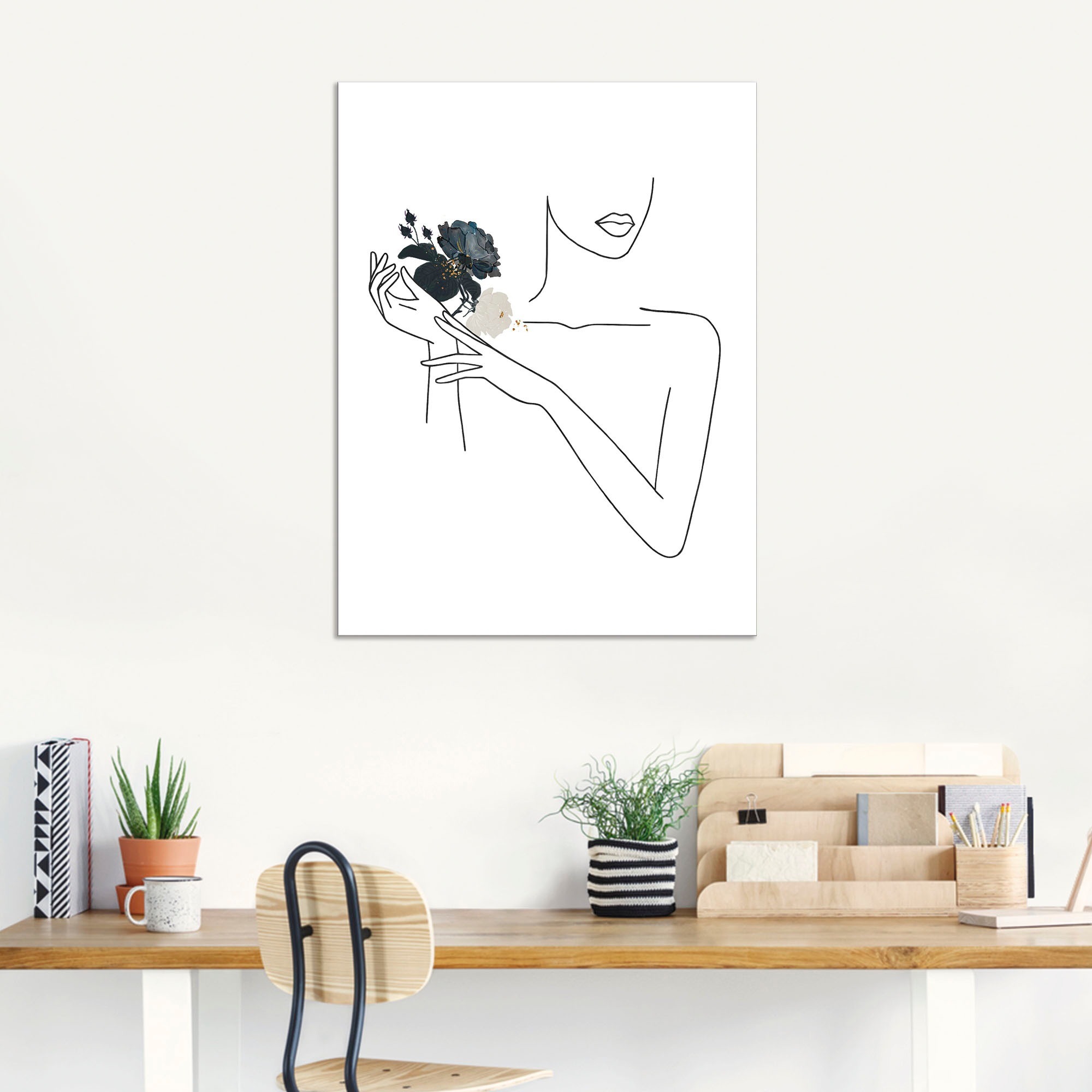 Artland Wandbild »Moderne LineArt Mädchen II«, Modebilder, (1 St.), als Alubild, Outdoorbild, Leinwandbild, Poster, Wandaufkleber