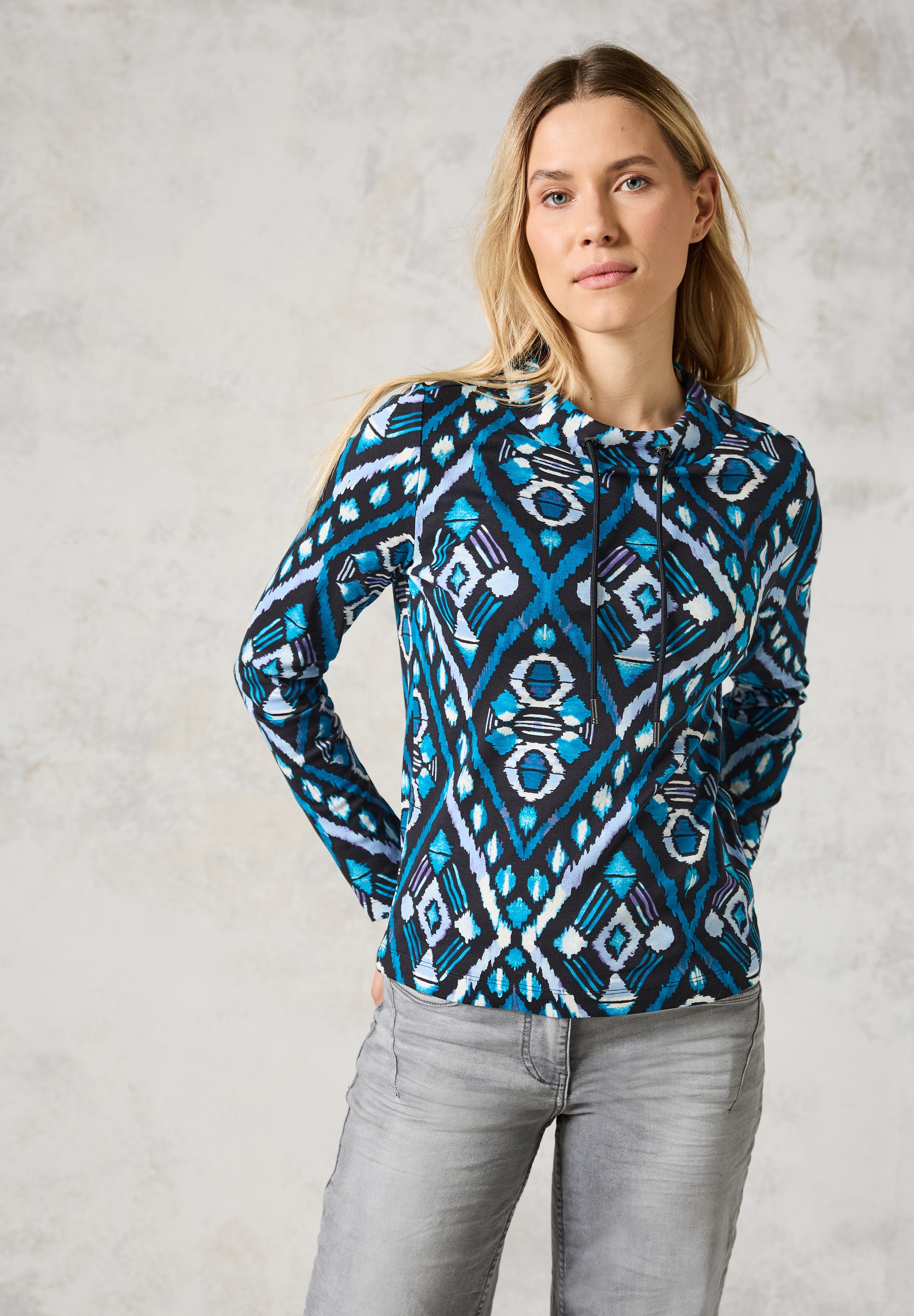 Cecil Langarmshirt, mit grafischem Muster