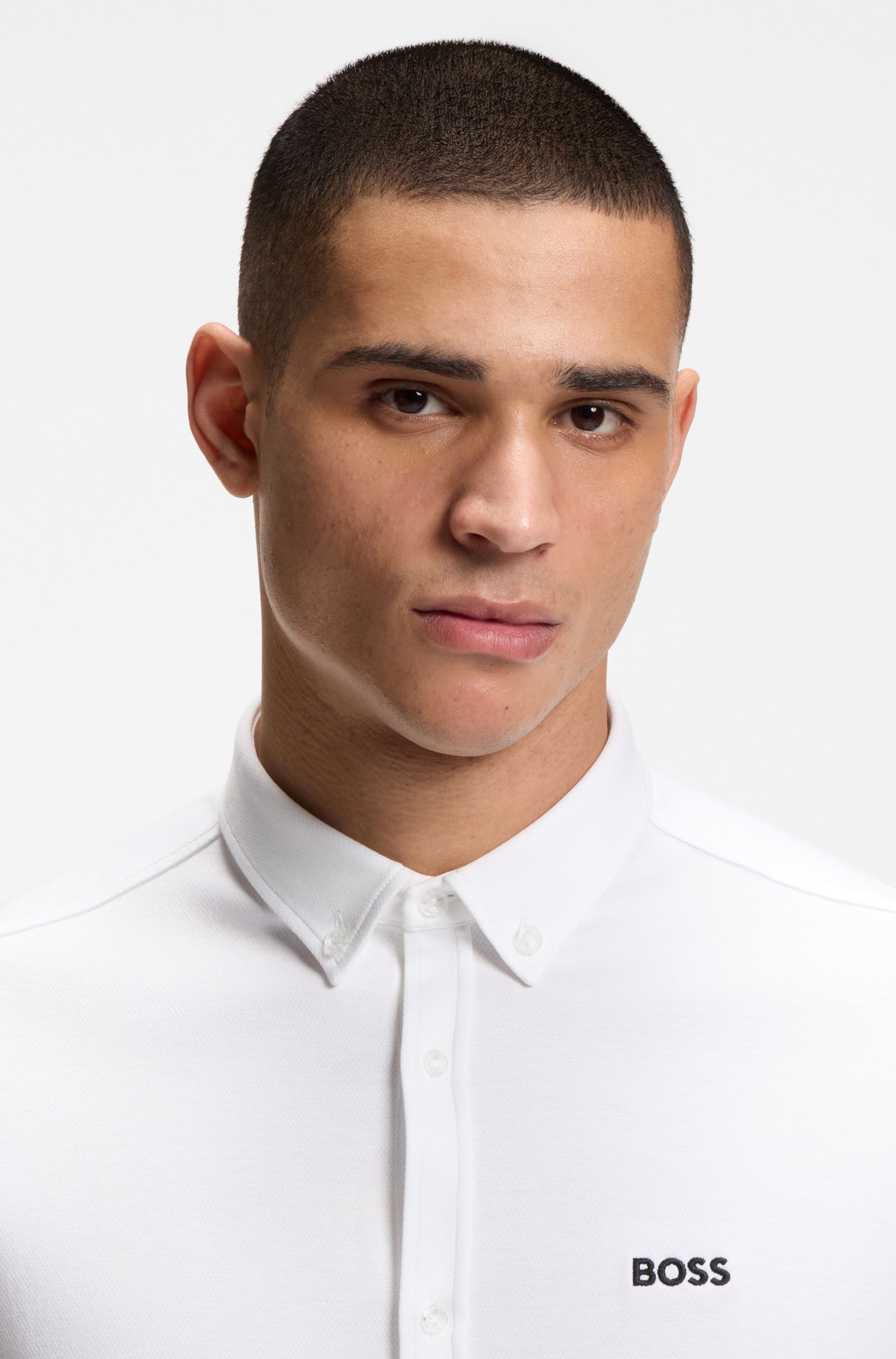 BOSS GREEN Kurzarmhemd »Motion S« Regular Fit, Button-down-Kragen, Kurzarm, Logo-Stickerei