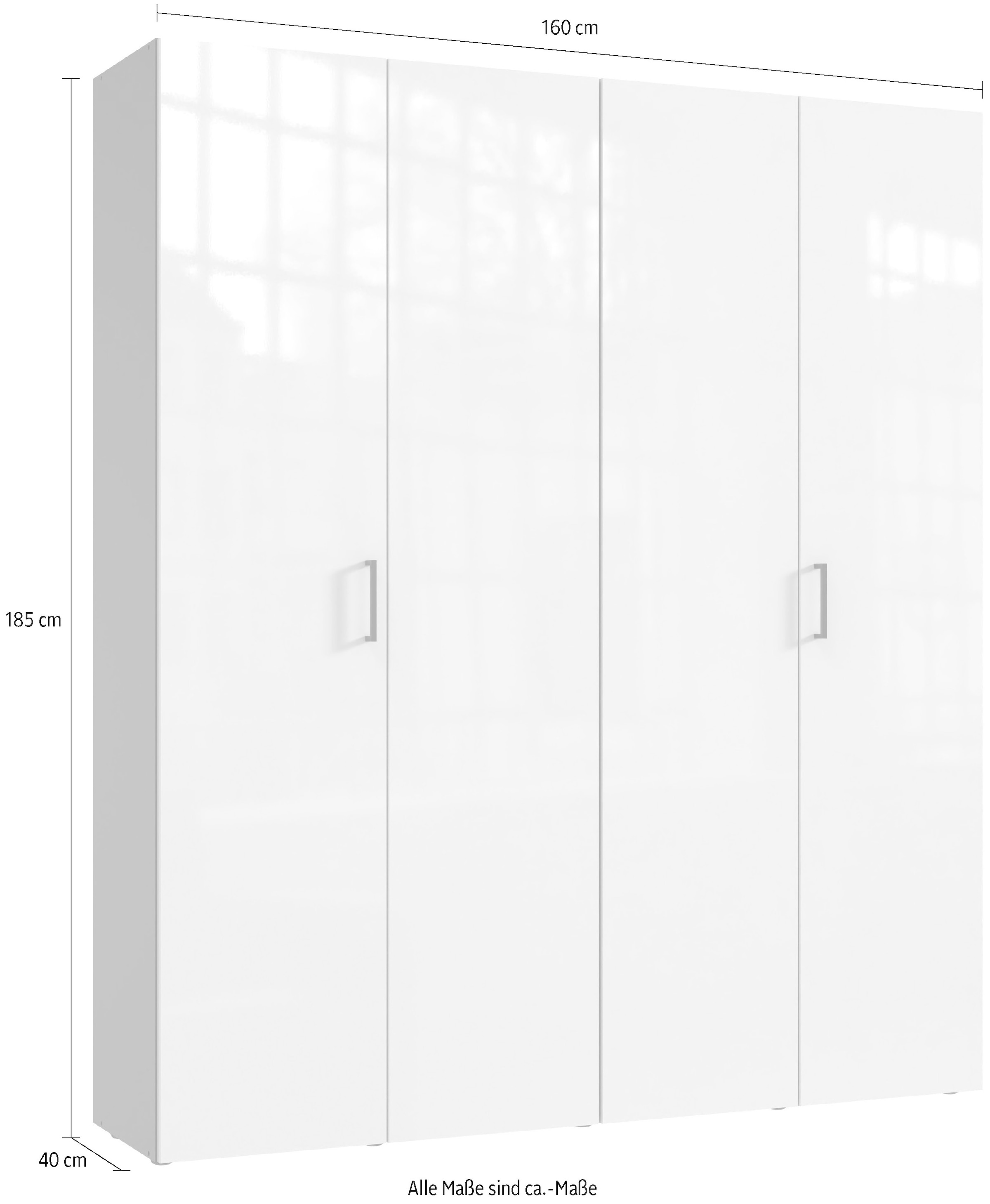 Wimex Kleiderschrank »Mugano,in 8 Breiten,3 Höhen,2 Tiefen, viele Farben, Made in Germany«, (in Basic oder Premium Ausstattung mit 2 weiteren Einlegeböden), mit langen oder kurzen Griffen aus Metall, mit oder ohne Spiegel